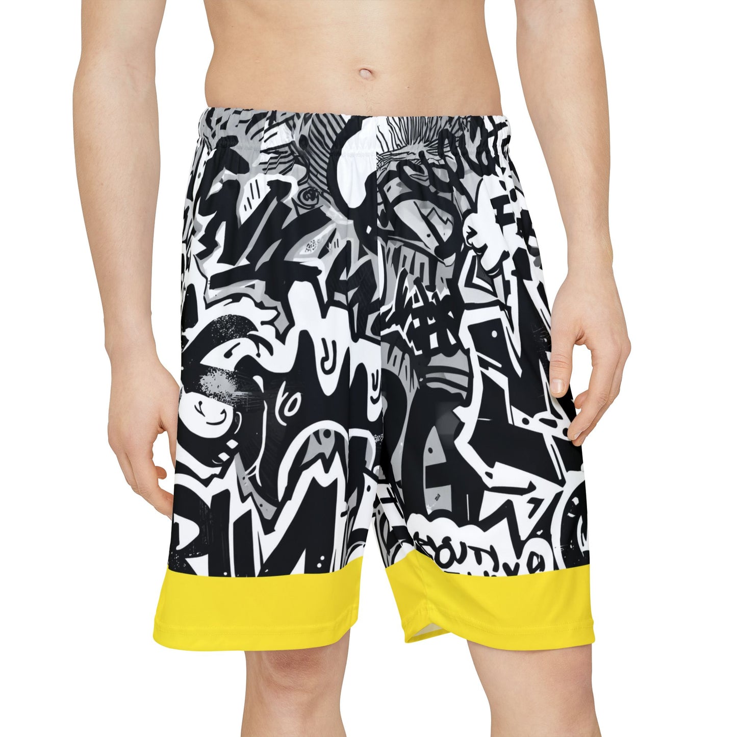 Broken Crayons Men's Graphic Sports Shorts, Urban Style Athletic Wear,