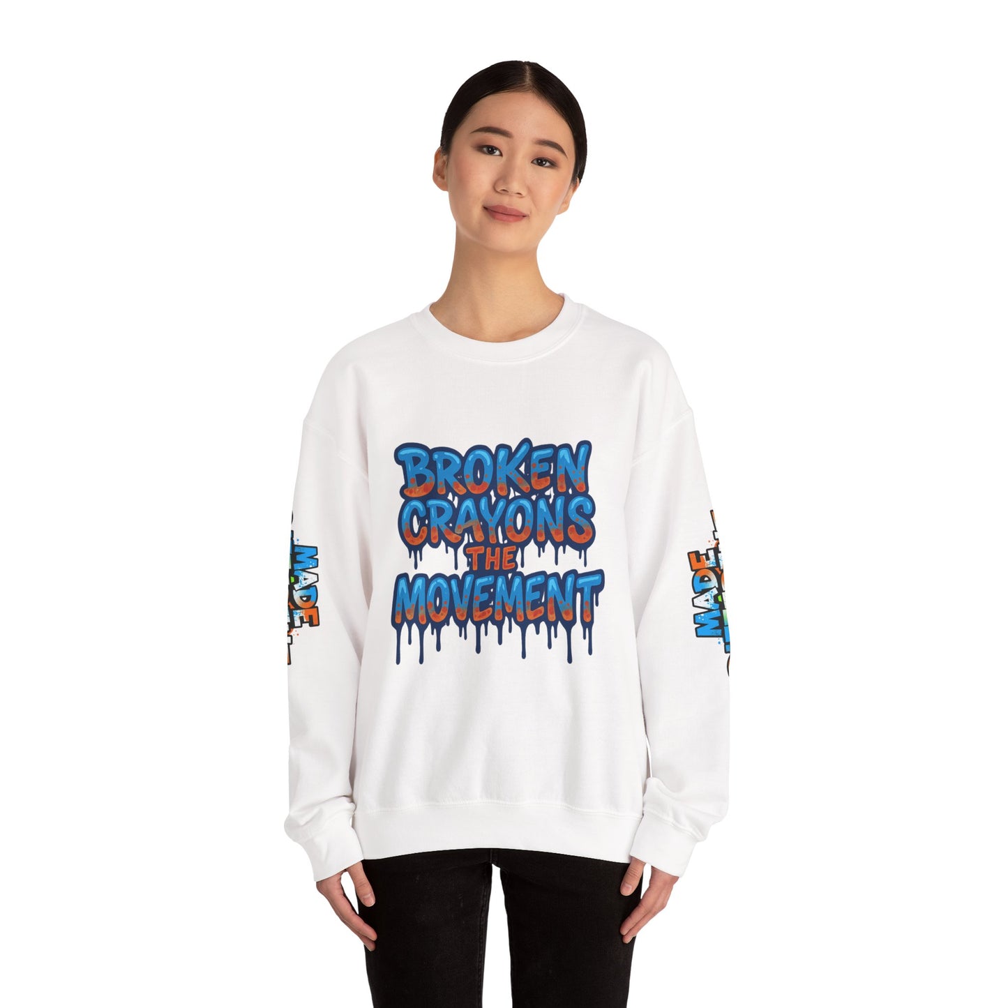 Colorful Graffiti Crewneck Sweatshirt - Unisex Heavy Blend, Streetwear Fashion, Trendy Apparel, Casual Layering, Gift for Art Lovers