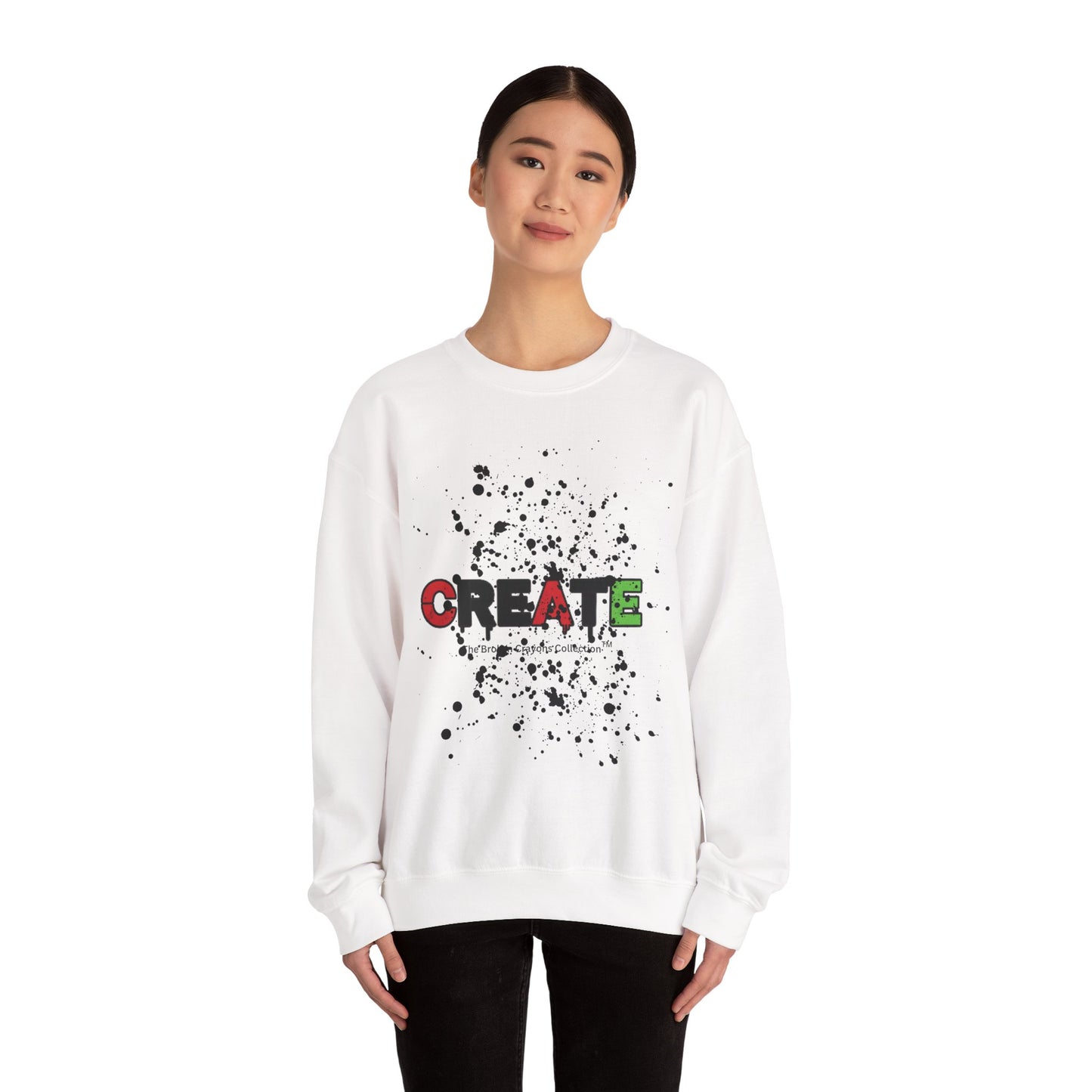Broken Crayons Collection™ “CREATE” Sweatshirt – Pan-African Front Graphic + Empowering Back Affirmations
