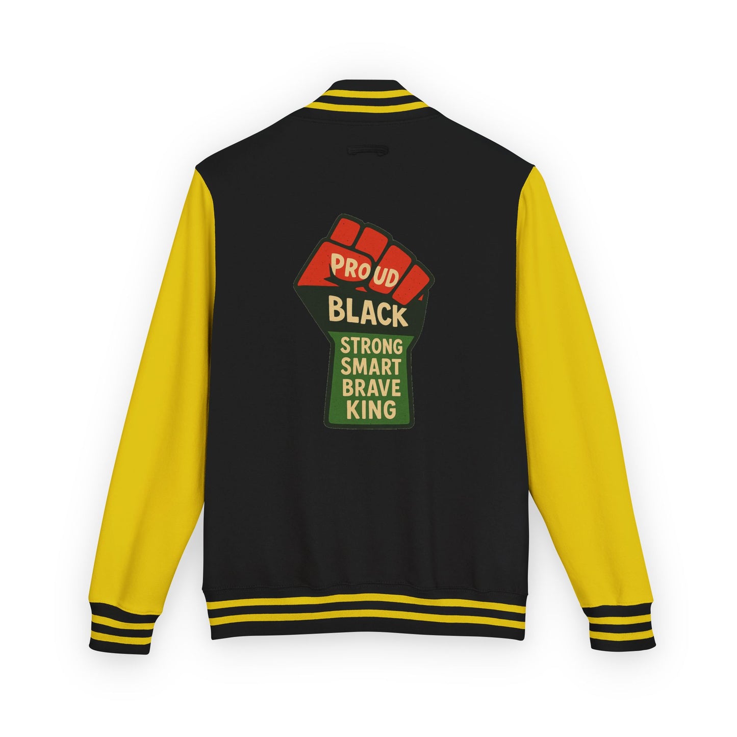 Proud Black King Letterman Jacket, Unisex Varsity Jacket, Stylish Streetwear, Empowerment Apparel, Statement Fashion