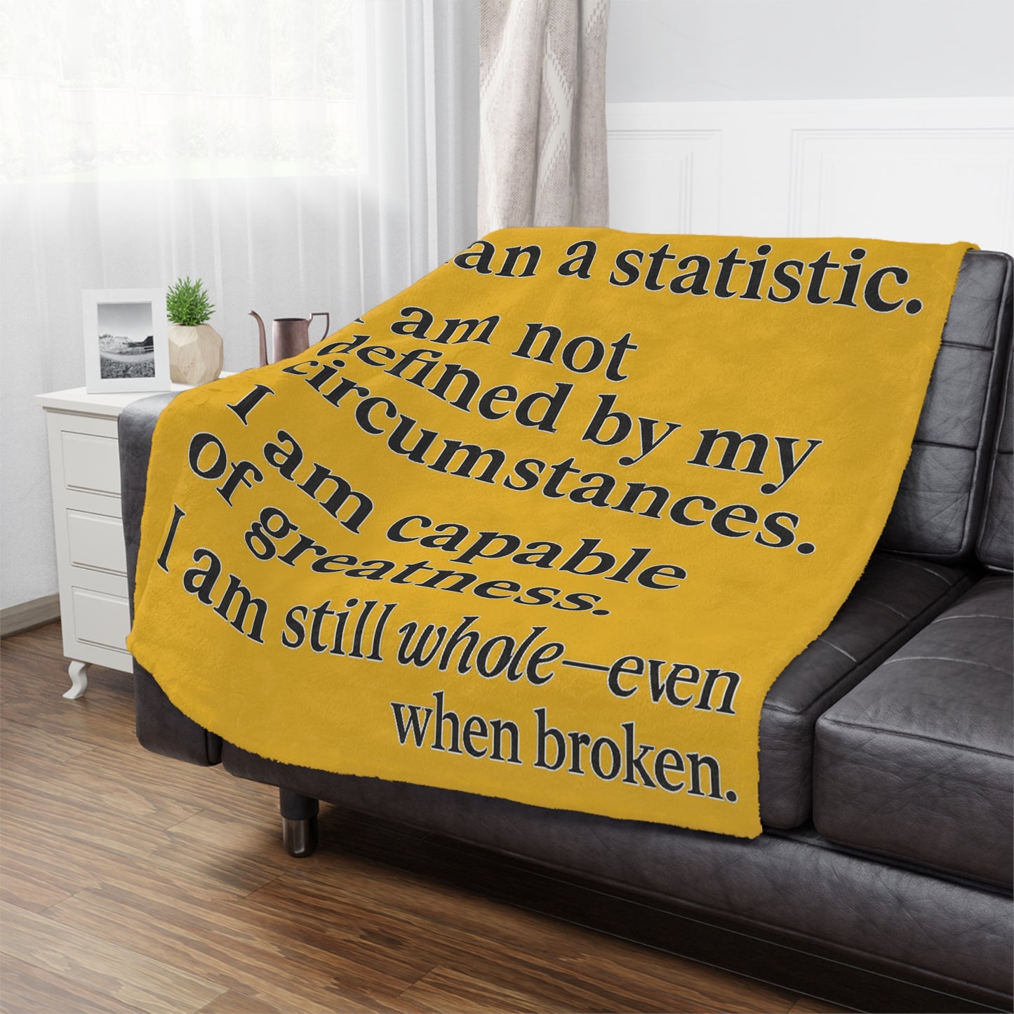 Empowering Quote Minky Blanket - Cozy Gift for Self-Love, Encouragement, Comfort, Mindfulness, Inspirational Living