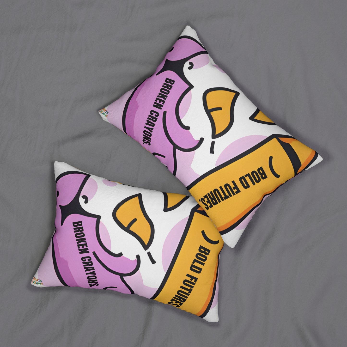 Broken Crayons Collection Bold Futures Decorative Lumbar Pillow | Inspirational Home Decor, Affirmation Cushion, Gift for Dreamers, Cozy Living Room Accent