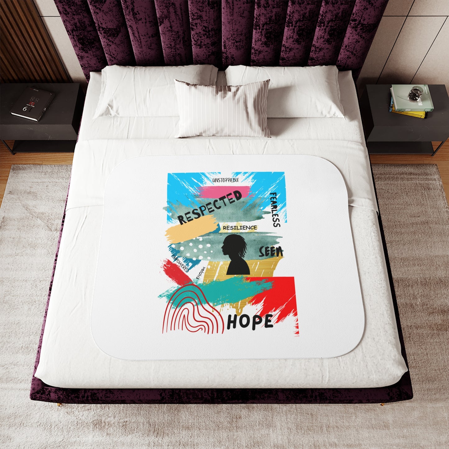 Broken Crayons Cozy Sherpa Blanket, Warmth & Hope Gift, Soft Throw for Relaxation