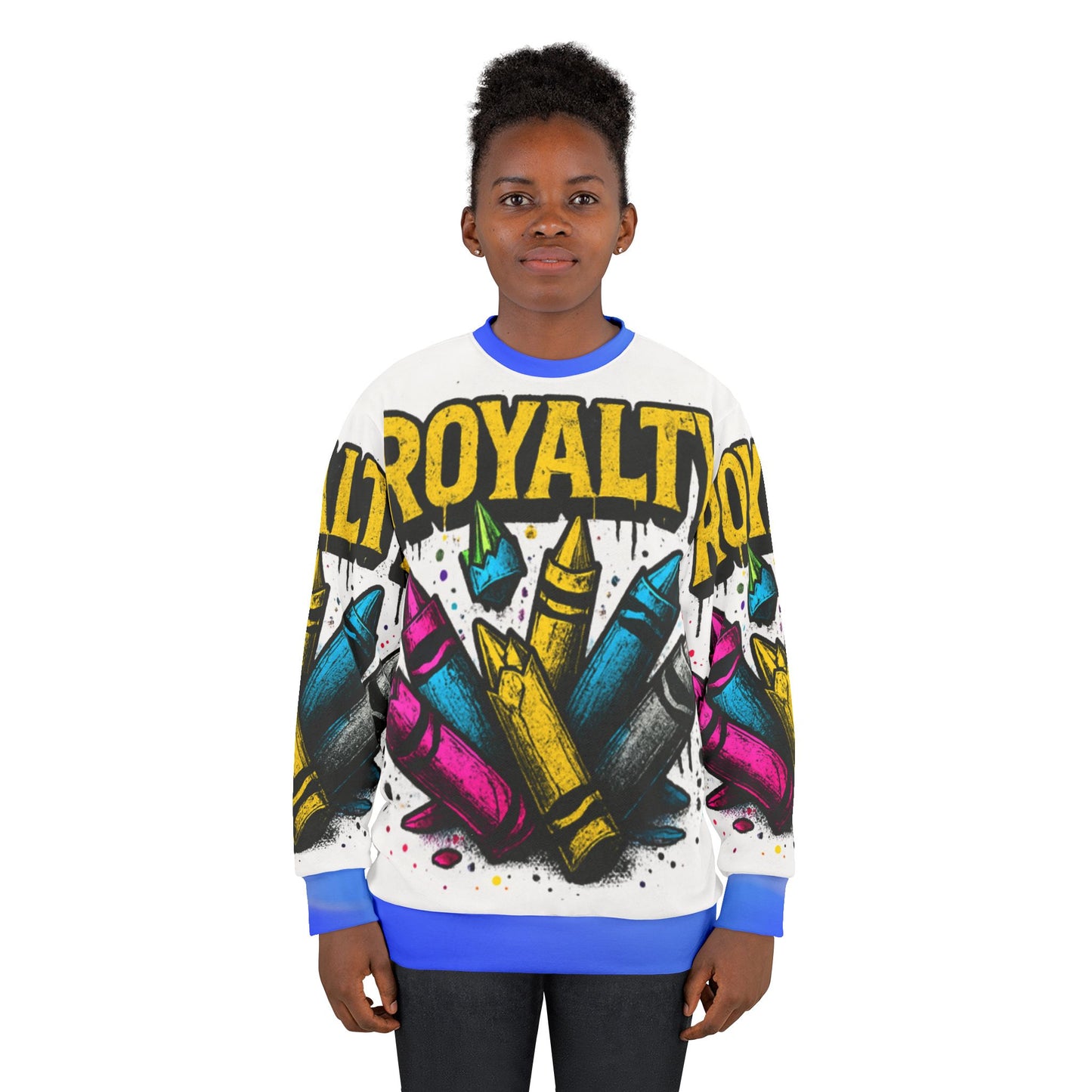 Broken Crayons Collection Royalty Sweatshirt – Bold All-Over-Print Artist Crewneck Unisex