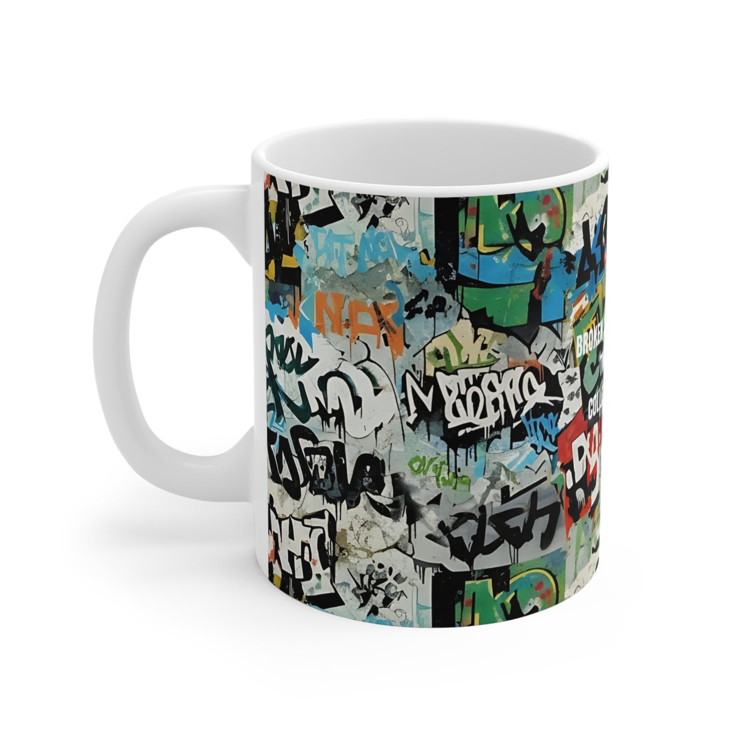 Broken Crayons Collection Urban Graffiti Mug - Hipster Coffee Cup, Street Art Decor