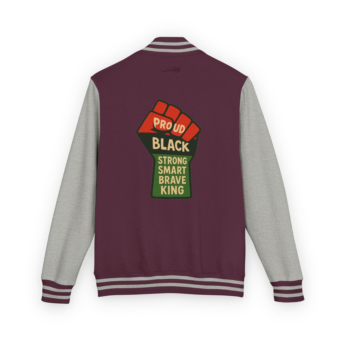 Proud Black King Letterman Jacket, Unisex Varsity Jacket, Stylish Streetwear, Empowerment Apparel, Statement Fashion