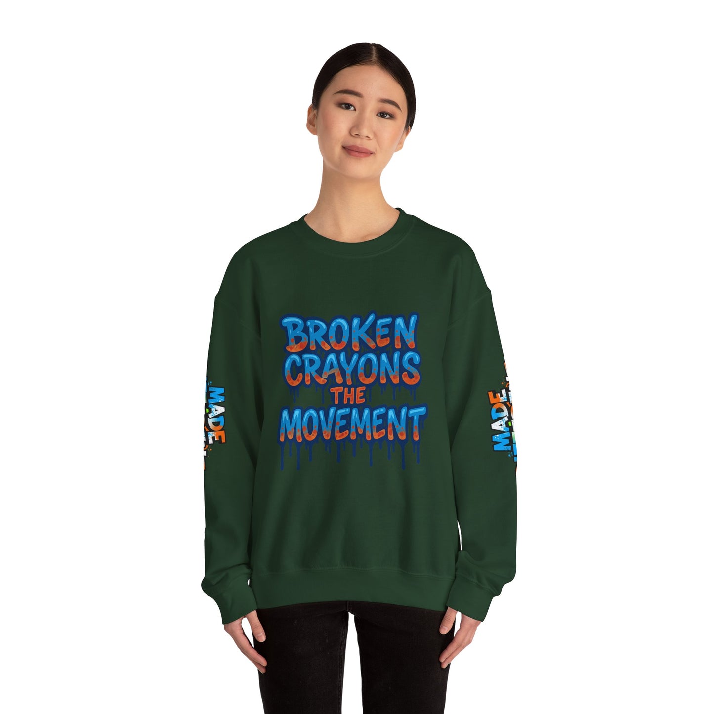 Colorful Graffiti Crewneck Sweatshirt - Unisex Heavy Blend, Streetwear Fashion, Trendy Apparel, Casual Layering, Gift for Art Lovers