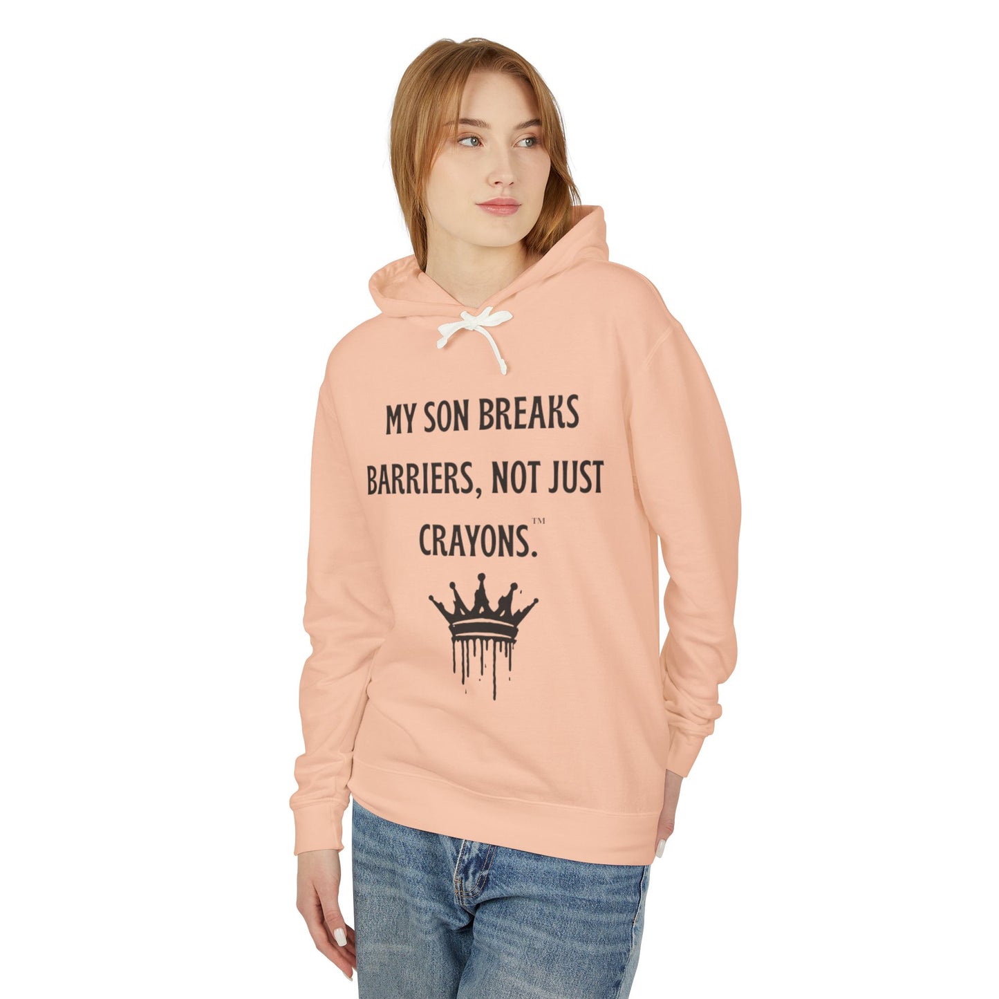 Empowering Unisex Hooded Sweatshirt for Parents, My Son Breaks Barriers, Inspirational Gift for Fathers, Kids, and Celebrations