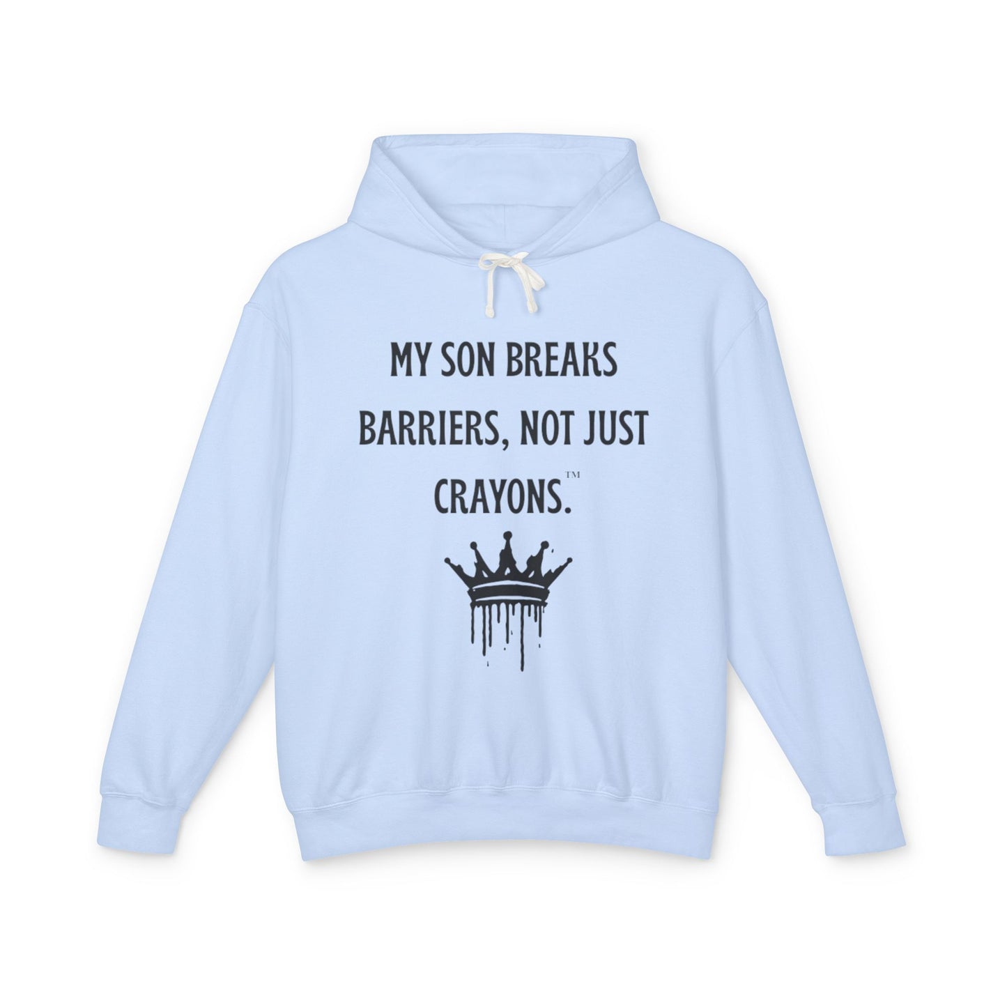 Empowering Unisex Hooded Sweatshirt for Parents, My Son Breaks Barriers, Inspirational Gift for Fathers, Kids, and Celebrations