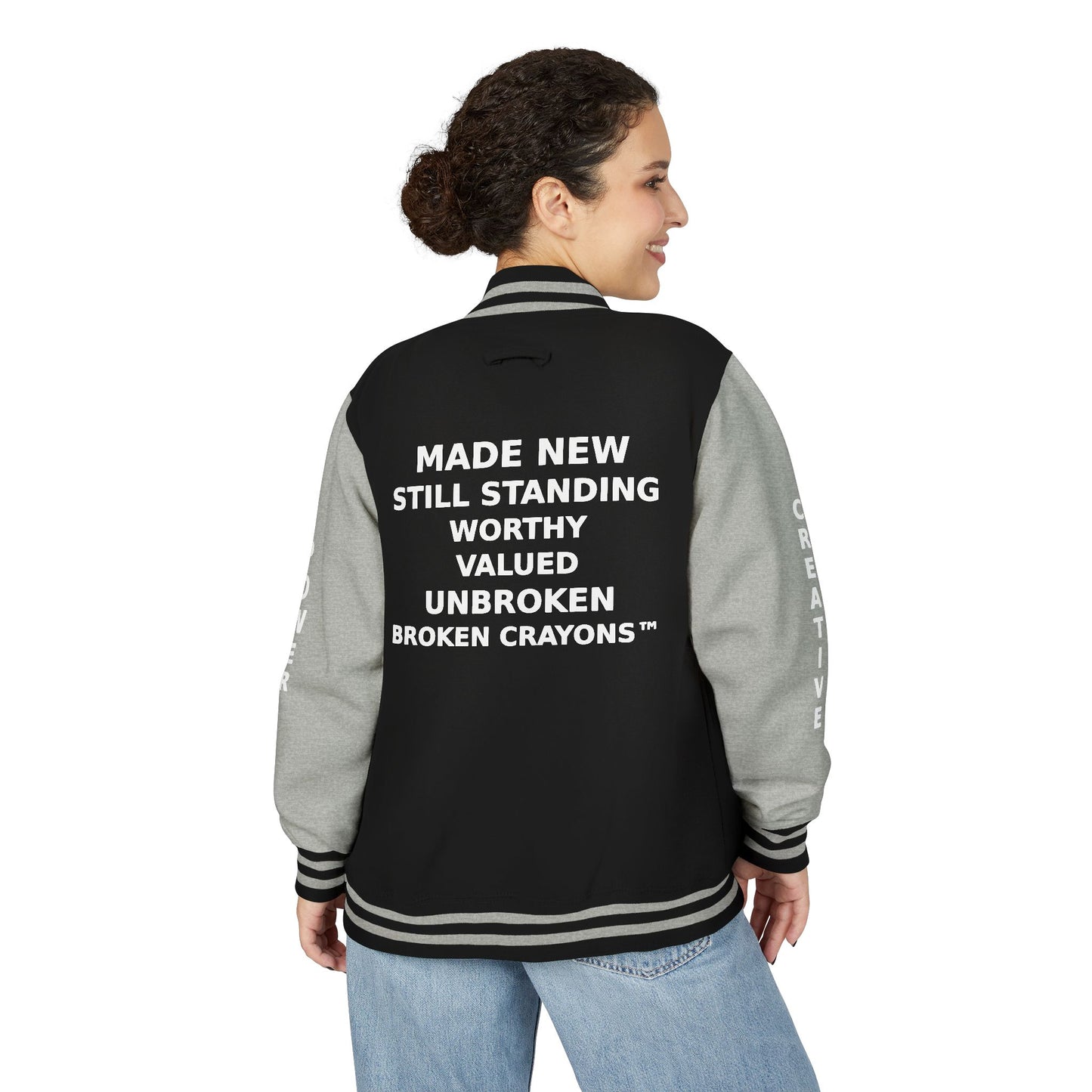 Unisex Heavyweight Letterman Jacket - Inspirational Statement Jacket, Trendy Outerwear, Motivational Gift, Casual Wear, College Spirit