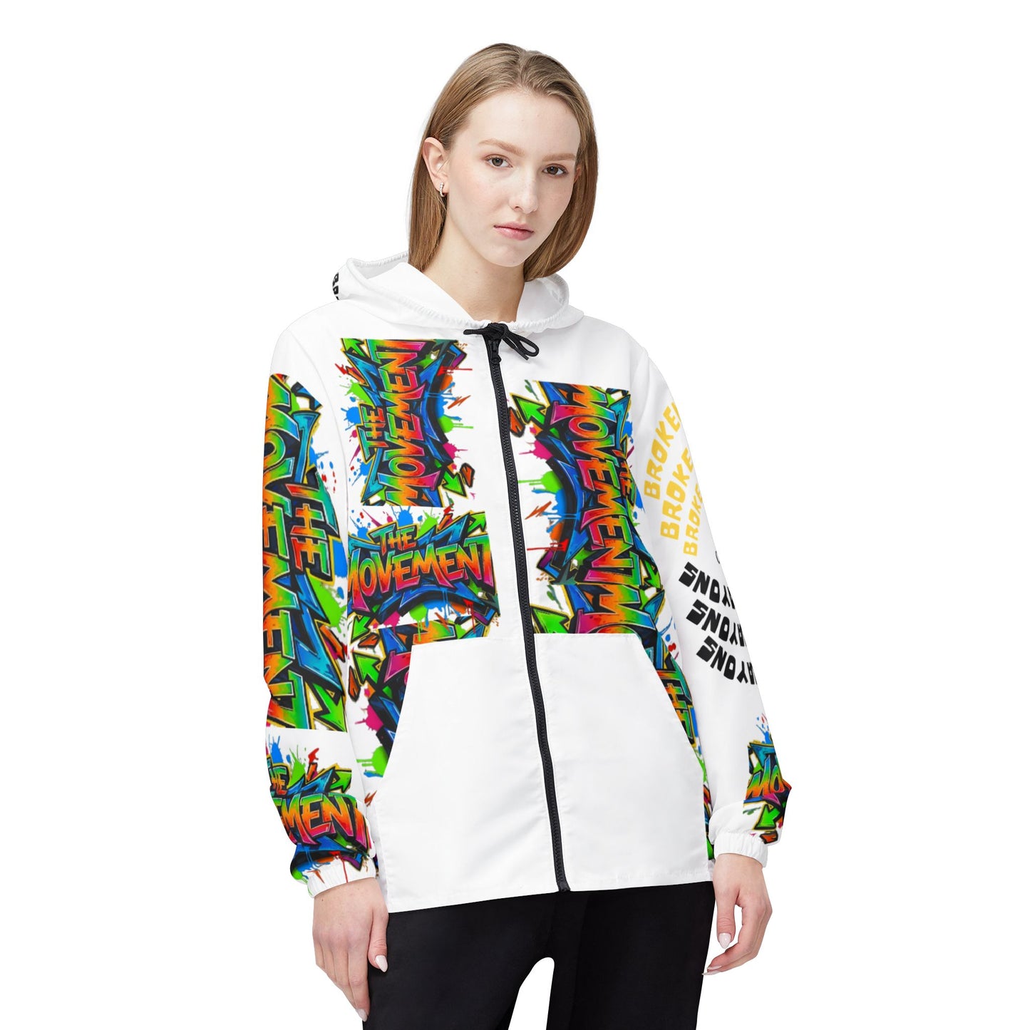 Graffiti “The Movement™” Windbreaker – Bold Streetwear Jacket | Broken Crayons Collection™