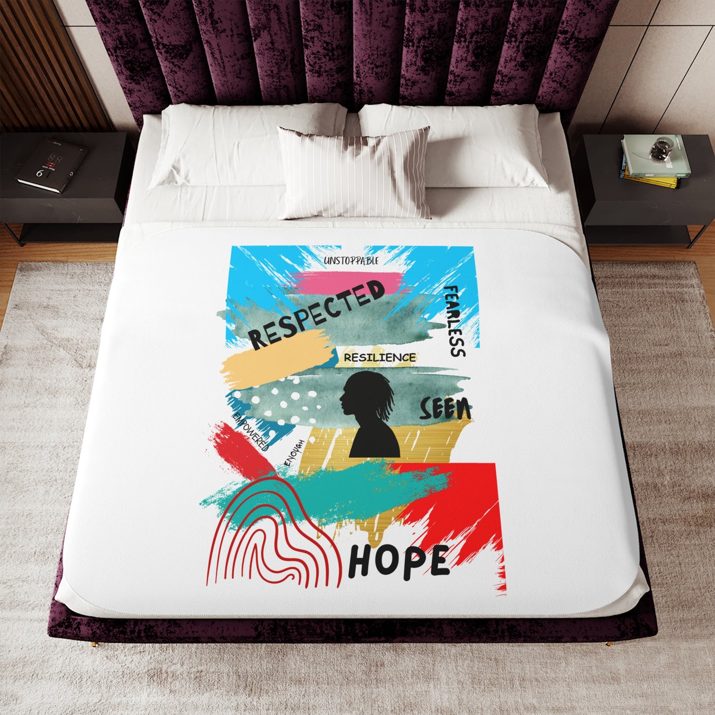 Broken Crayons Cozy Sherpa Blanket, Warmth & Hope Gift, Soft Throw for Relaxation