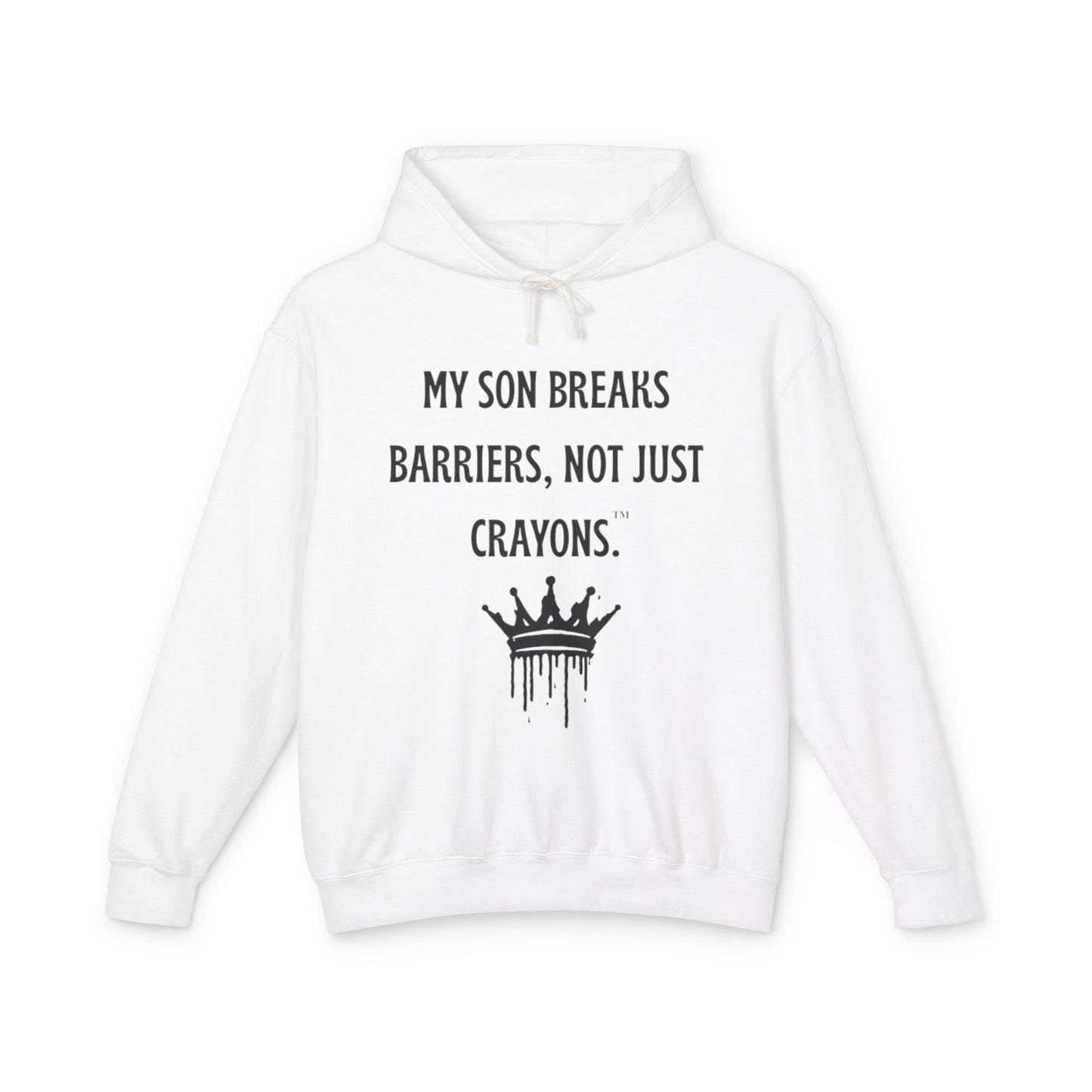 Empowering Unisex Hooded Sweatshirt for Parents, My Son Breaks Barriers, Inspirational Gift for Fathers, Kids, and Celebrations