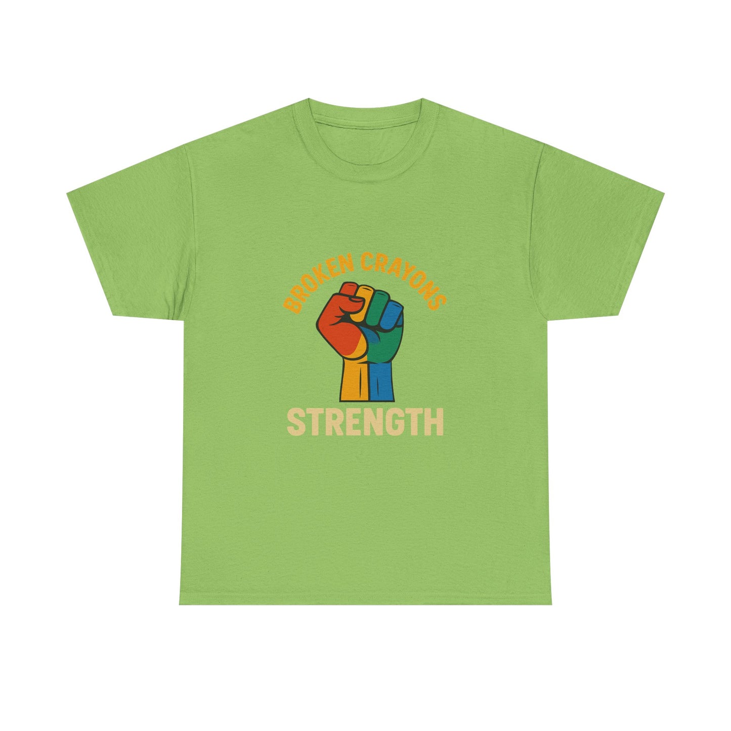 Empowerment Tee - "Broken Crayons Strength" Unisex Heavy Cotton Shirt, Inspirational Gift, Motivational Apparel, Casual Wear, Unisex T-Shirt