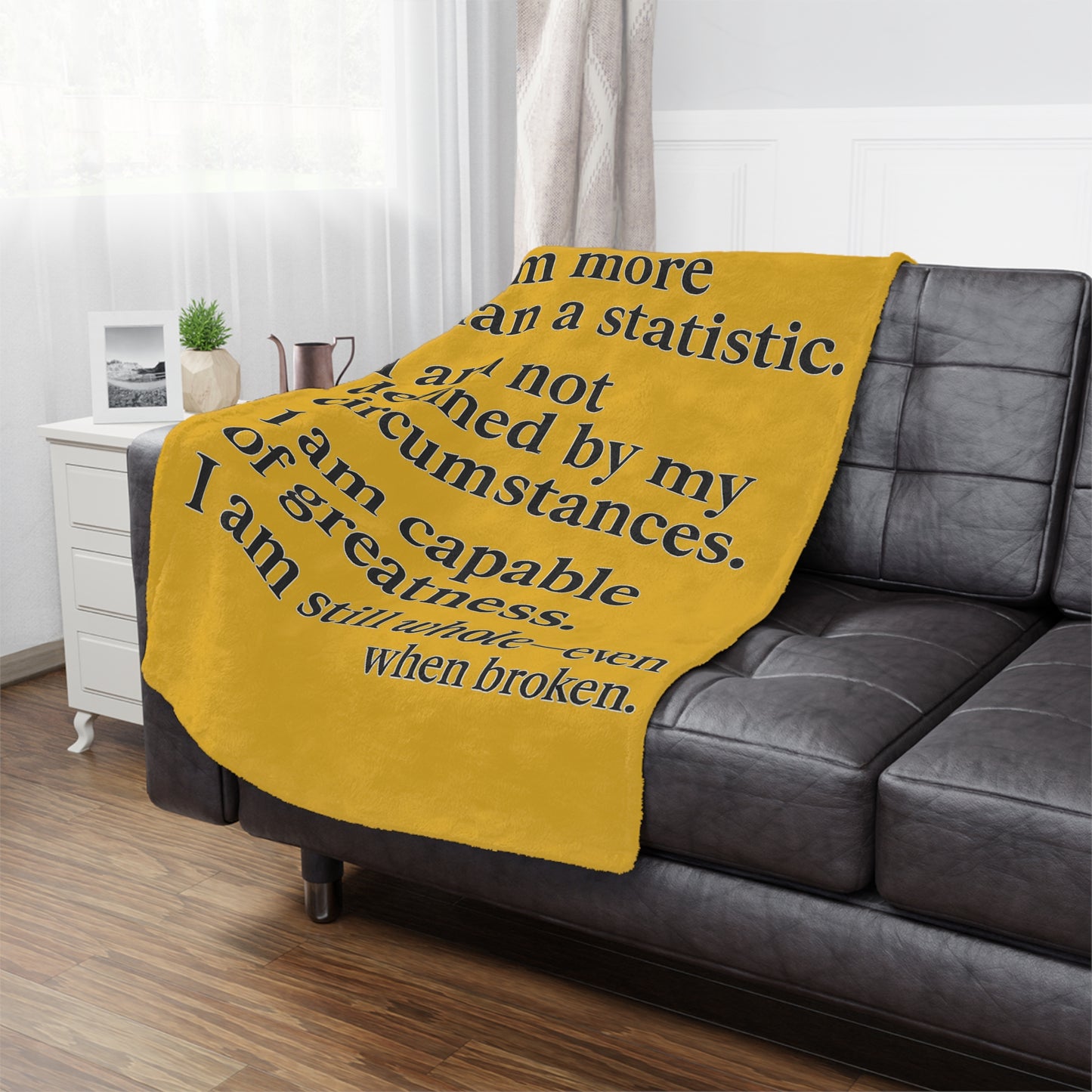 Empowering Quote Minky Blanket - Cozy Gift for Self-Love, Encouragement, Comfort, Mindfulness, Inspirational Living