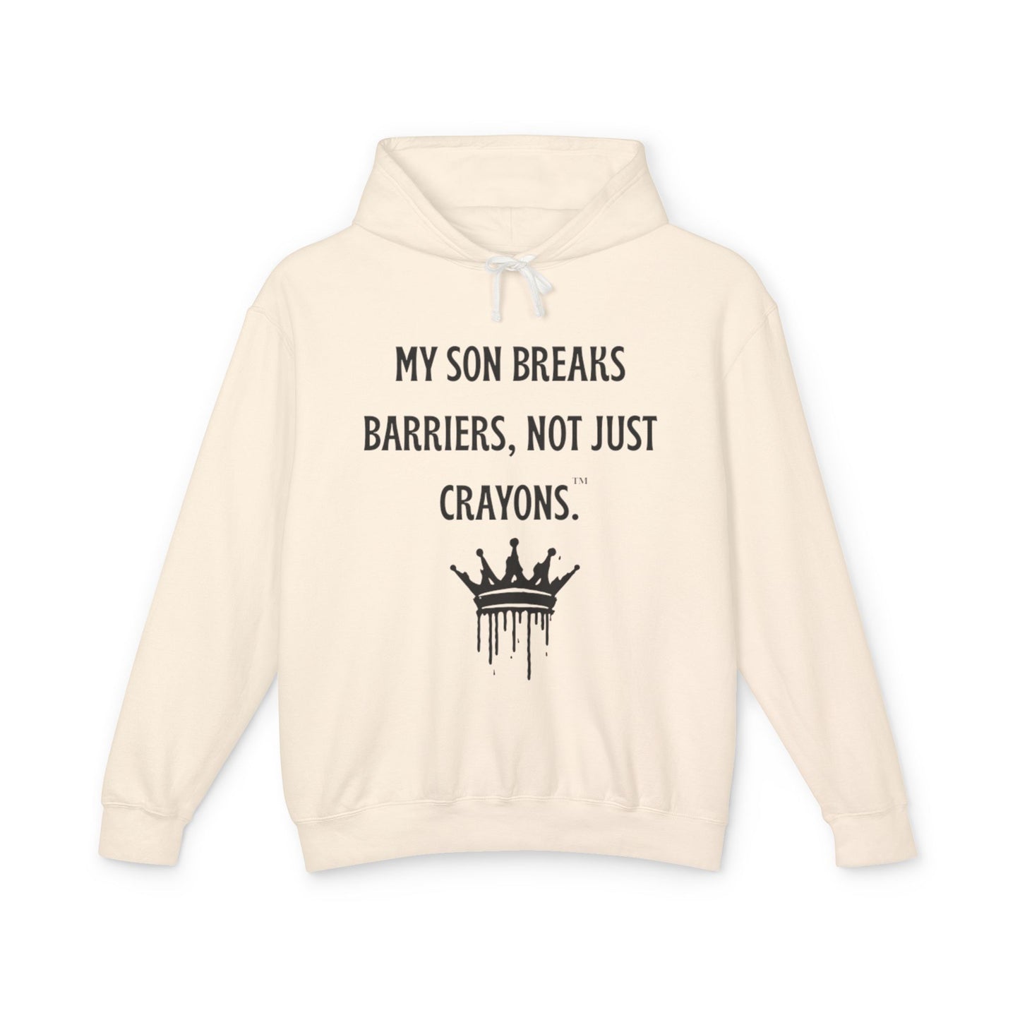 Empowering Unisex Hooded Sweatshirt for Parents, My Son Breaks Barriers, Inspirational Gift for Fathers, Kids, and Celebrations