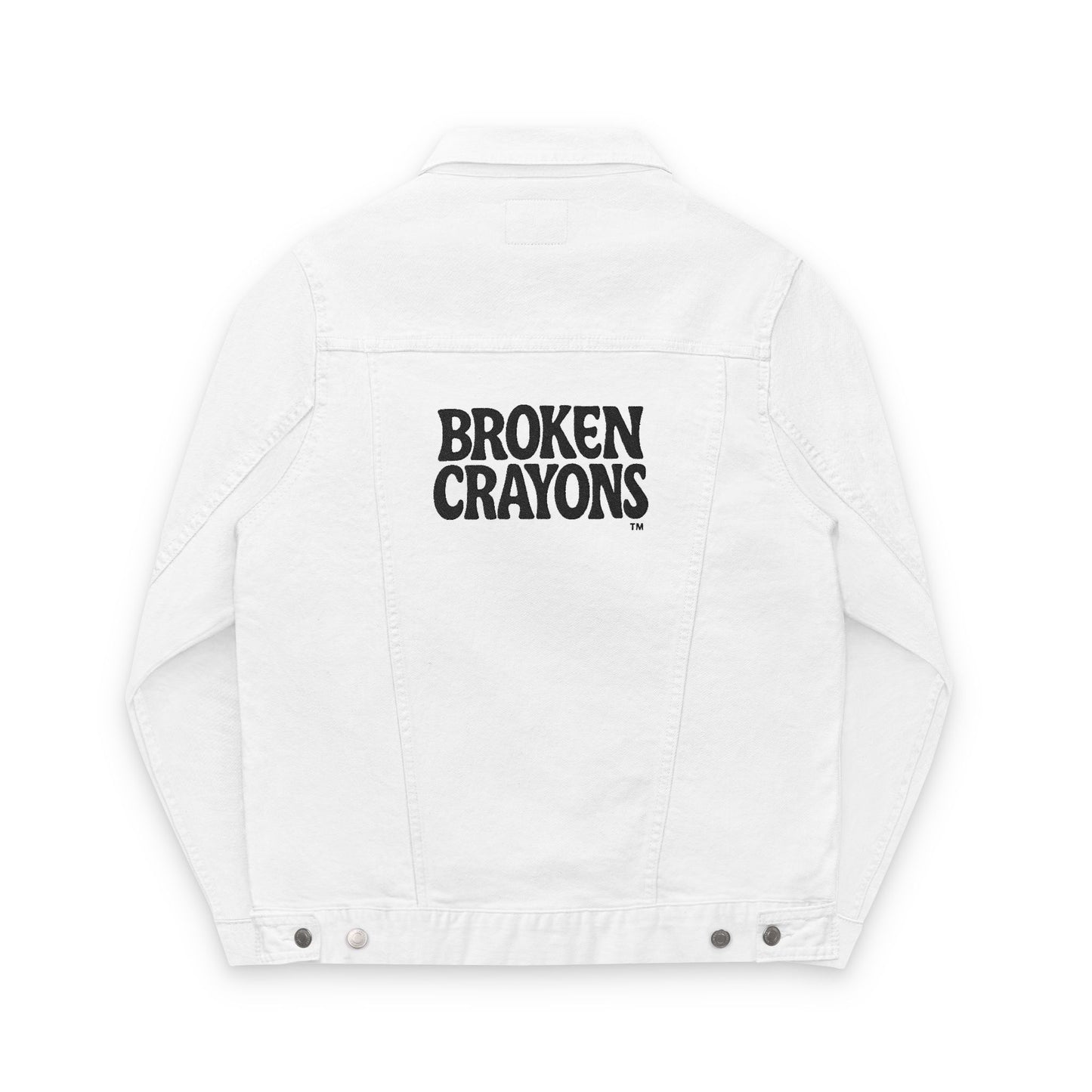 Broken Crayons™ White Jean Jacket | Raw Power Streetwear