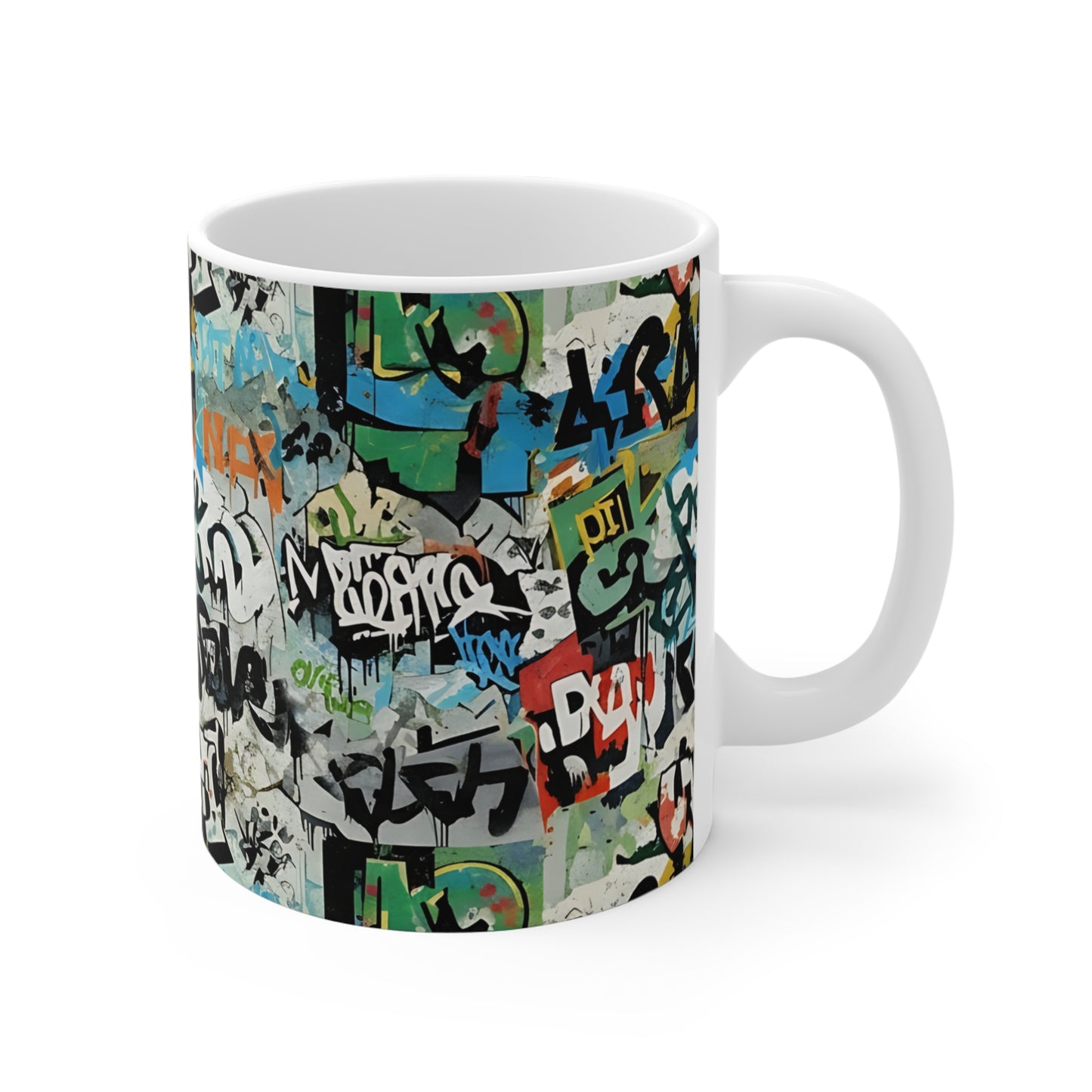 Broken Crayons Collection Urban Graffiti Mug - Hipster Coffee Cup, Street Art Decor