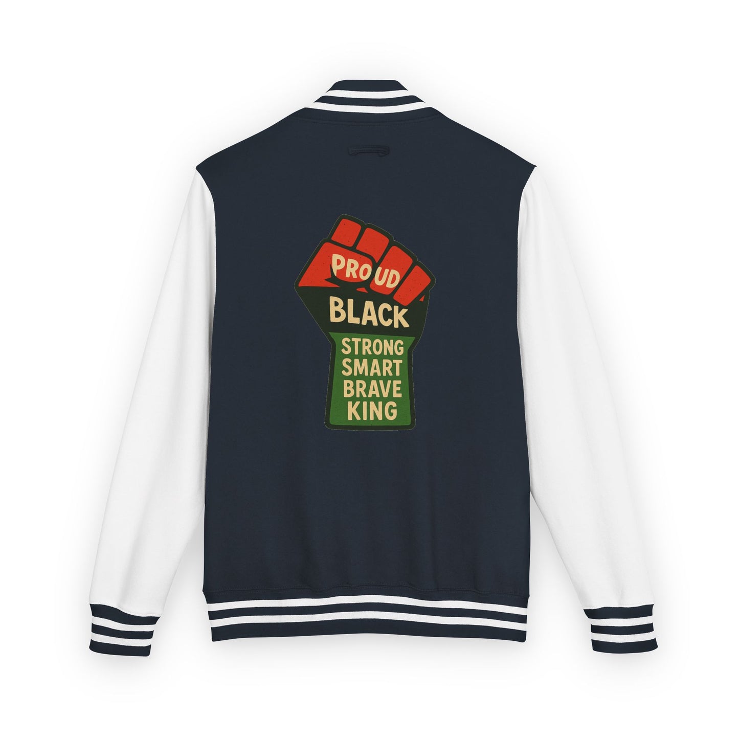 Proud Black King Letterman Jacket, Unisex Varsity Jacket, Stylish Streetwear, Empowerment Apparel, Statement Fashion