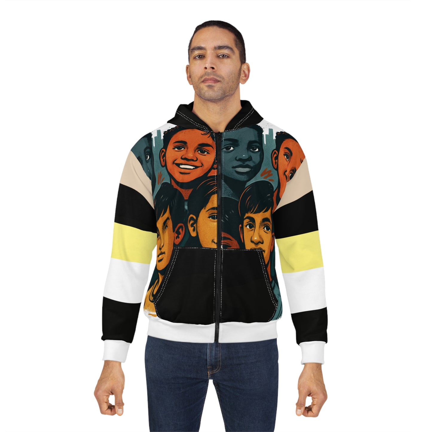 Broken Crayons Empowering Style: Bold Portrait Hoodie at the Movies All-Over Print