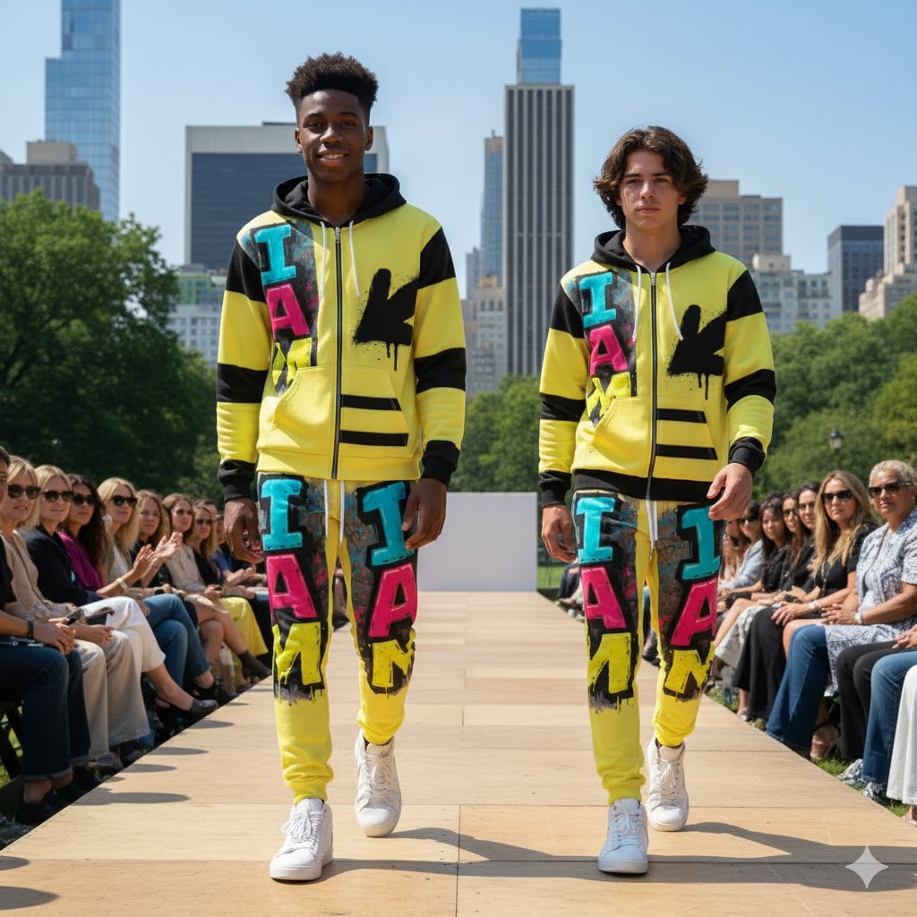 Broken Crayons Graffiti Neon 'I AM' Athletic Joggers — Bold Streetwear Sweatpants