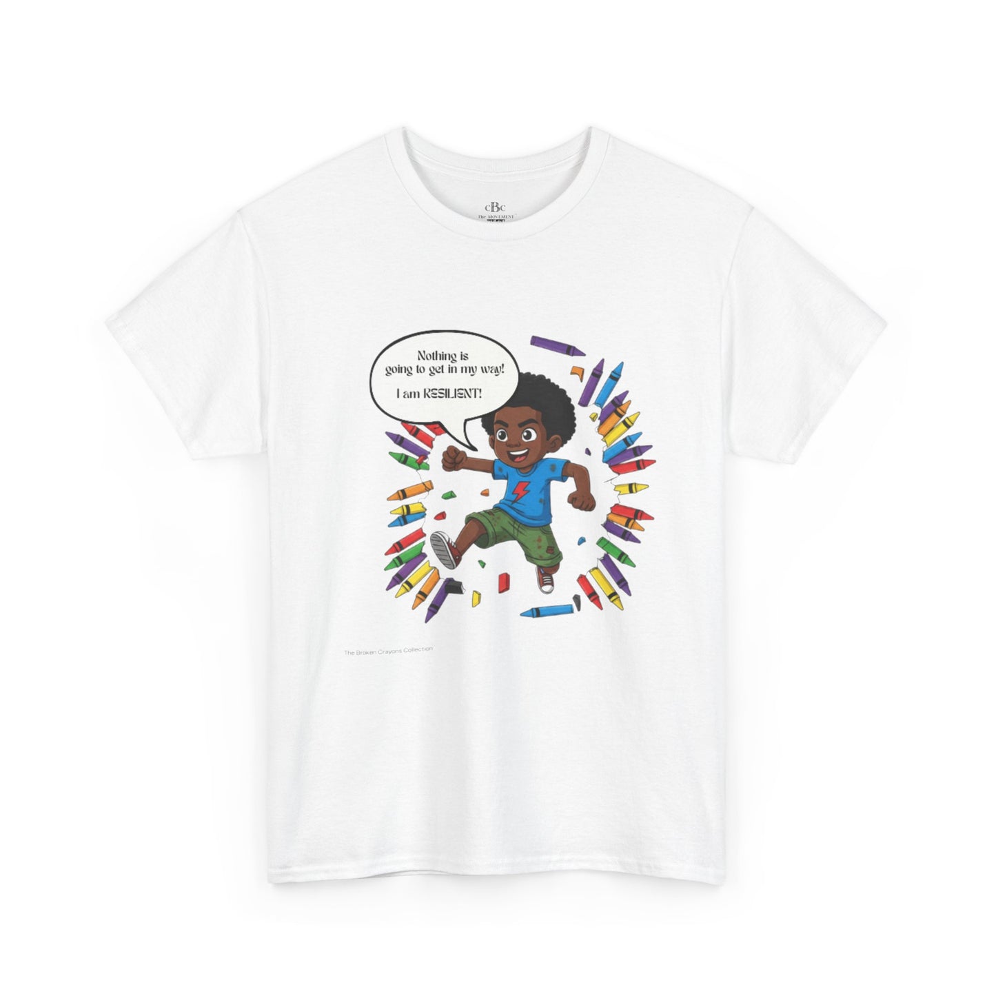 Broken Crayons I Am Resilient"  T-Shirt - Black Boy Cartoon Tee