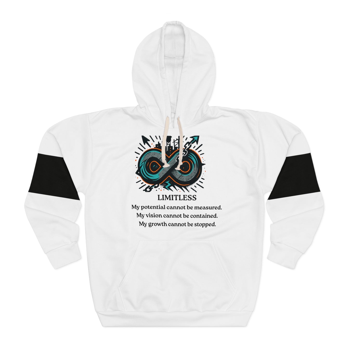 Broken Crayons Collection Limitless Infinity Hoodie — Motivational Pullover with 'My potential cannot be measured' Design