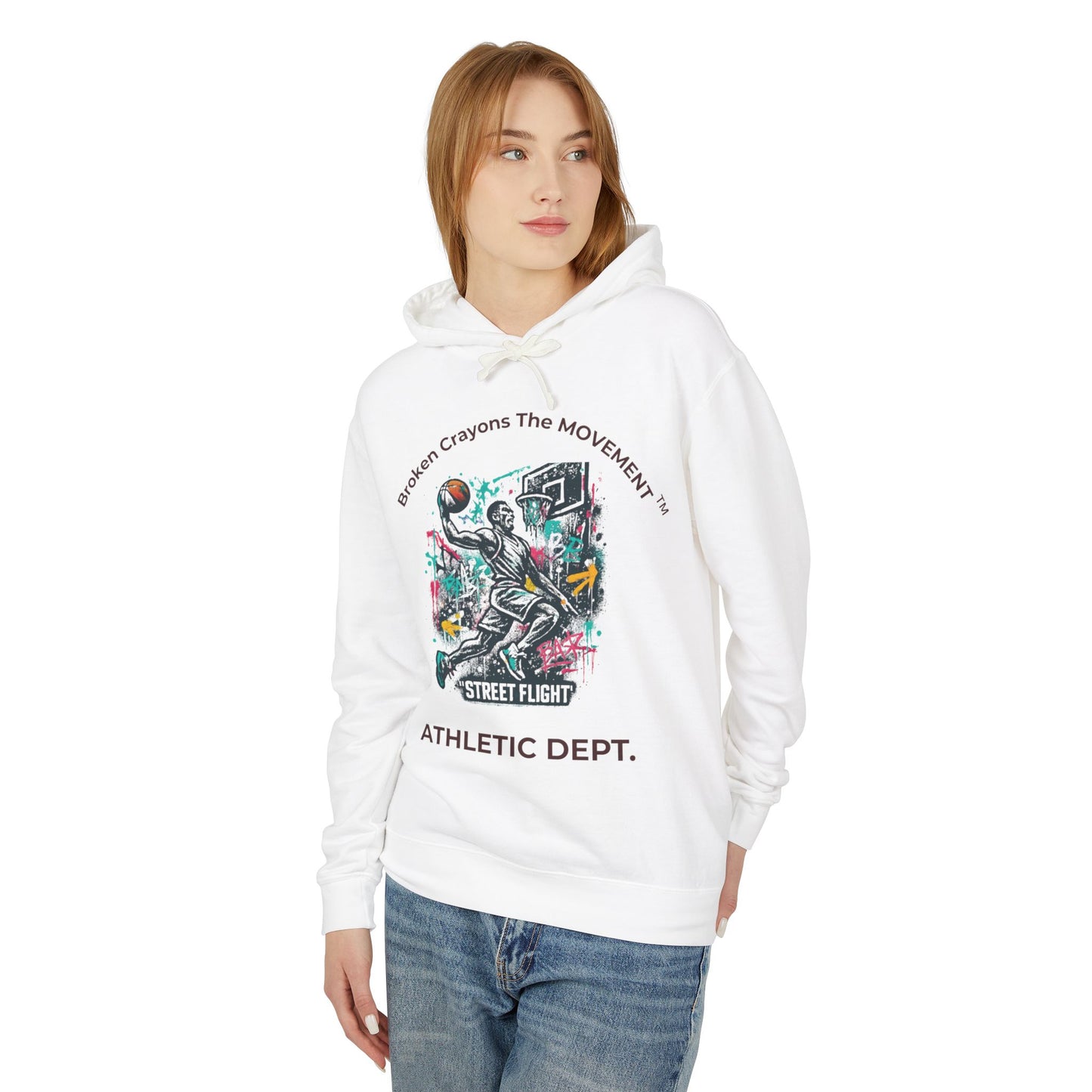 Broken Crayons Collection"Street Flight" Urban Graffiti Basketball Hoodie | Unisex Sweatshirt