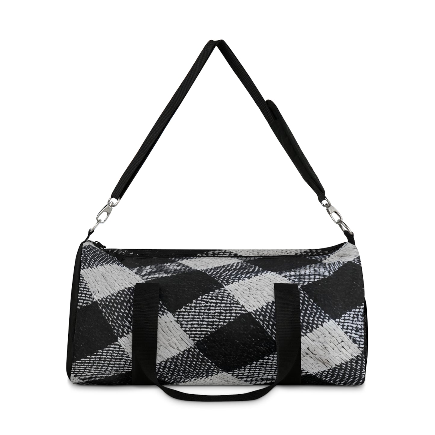 Broken Crayons Collection Checkered Duffel Bag – Bold Black & White Streetwear Gear for Movement Makers