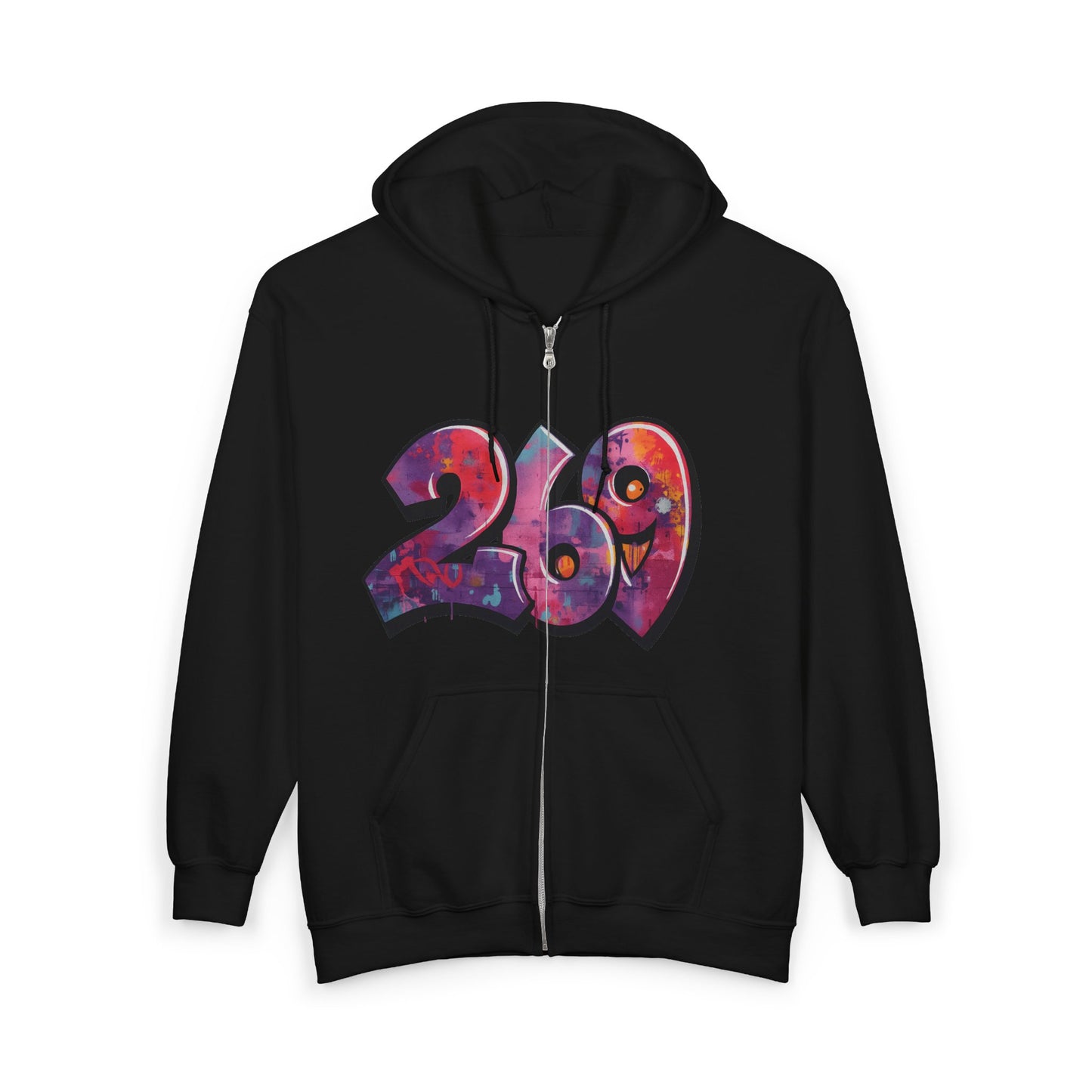 Broken Crayons Collection 269 Colorful Graffiti Zip Hoodie - Urban Wear for Teens, Street Style, Casual Outfits