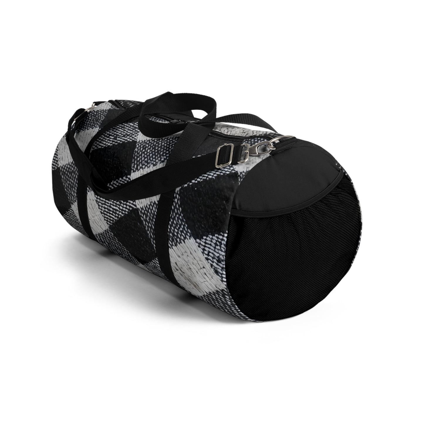Broken Crayons Collection Checkered Duffel Bag – Bold Black & White Streetwear Gear for Movement Makers