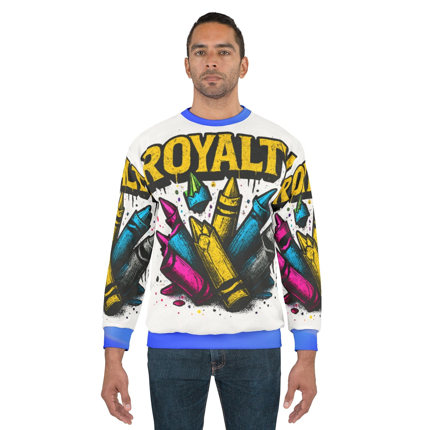 Broken Crayons Collection Royalty Sweatshirt – Bold All-Over-Print Artist Crewneck Unisex
