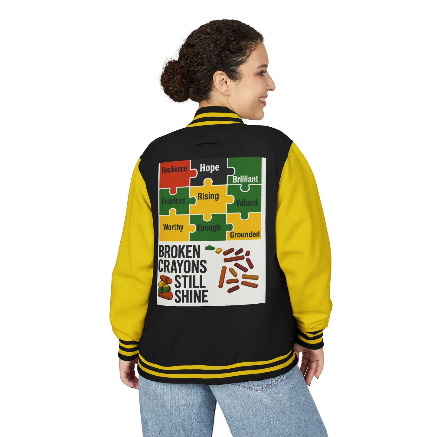 Unisex Inspirational Letterman Jacket, Resilience Hope Style, Motivational Apparel, Gifts for Friends, Casual Wear, College Spirit Wear