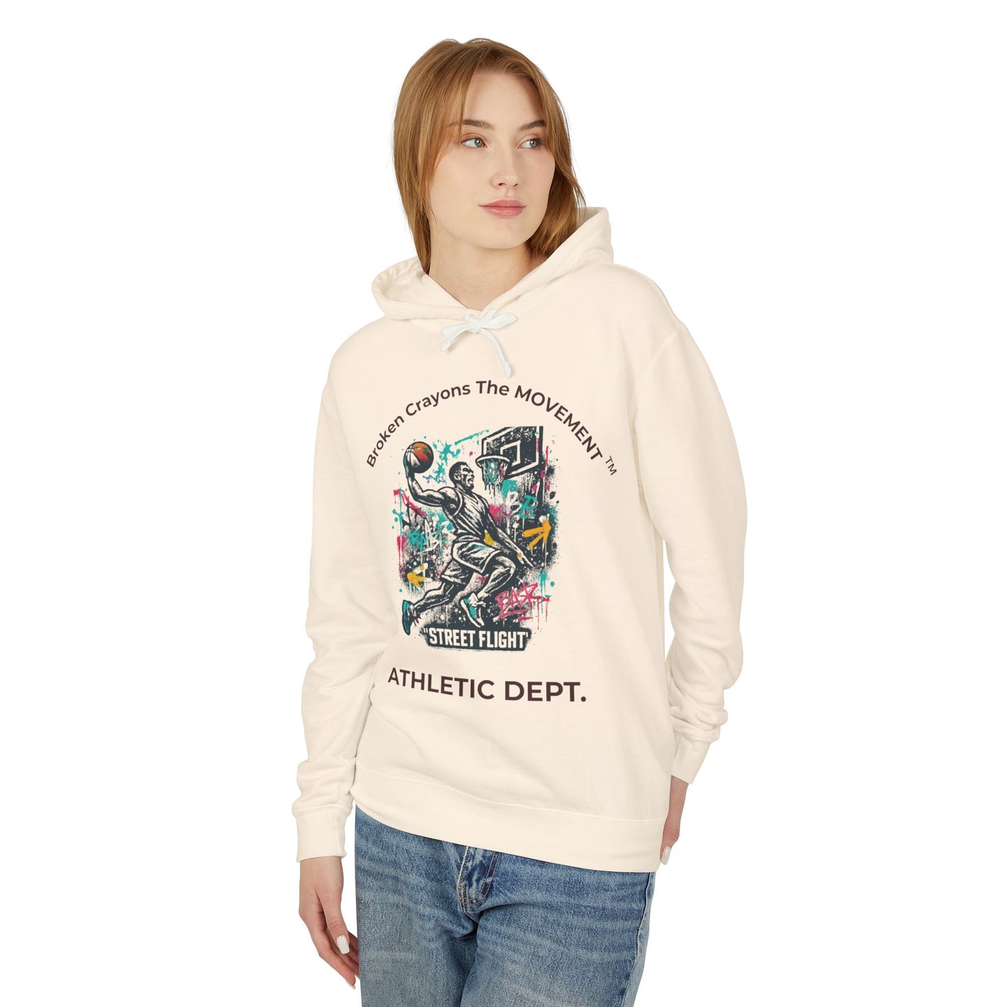 Broken Crayons Collection"Street Flight" Urban Graffiti Basketball Hoodie | Unisex Sweatshirt