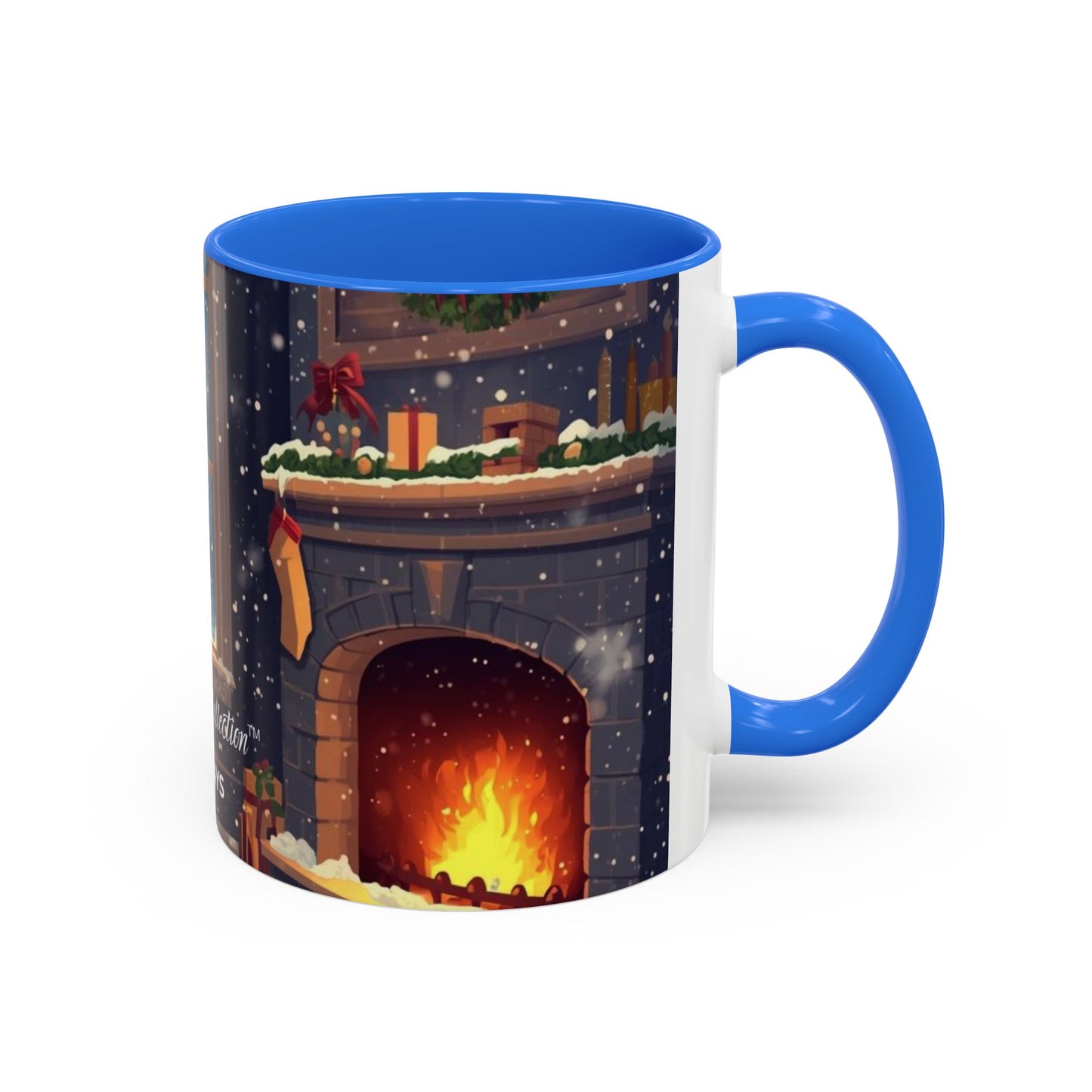 Broken Crayons Collection Holiday Fireplace Coffee Mug — Cozy Winter Scene 11oz/15oz