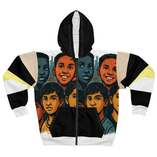 Broken Crayons Empowering Style:  Bold Portrait Hoodie at the Movies All-Over Print