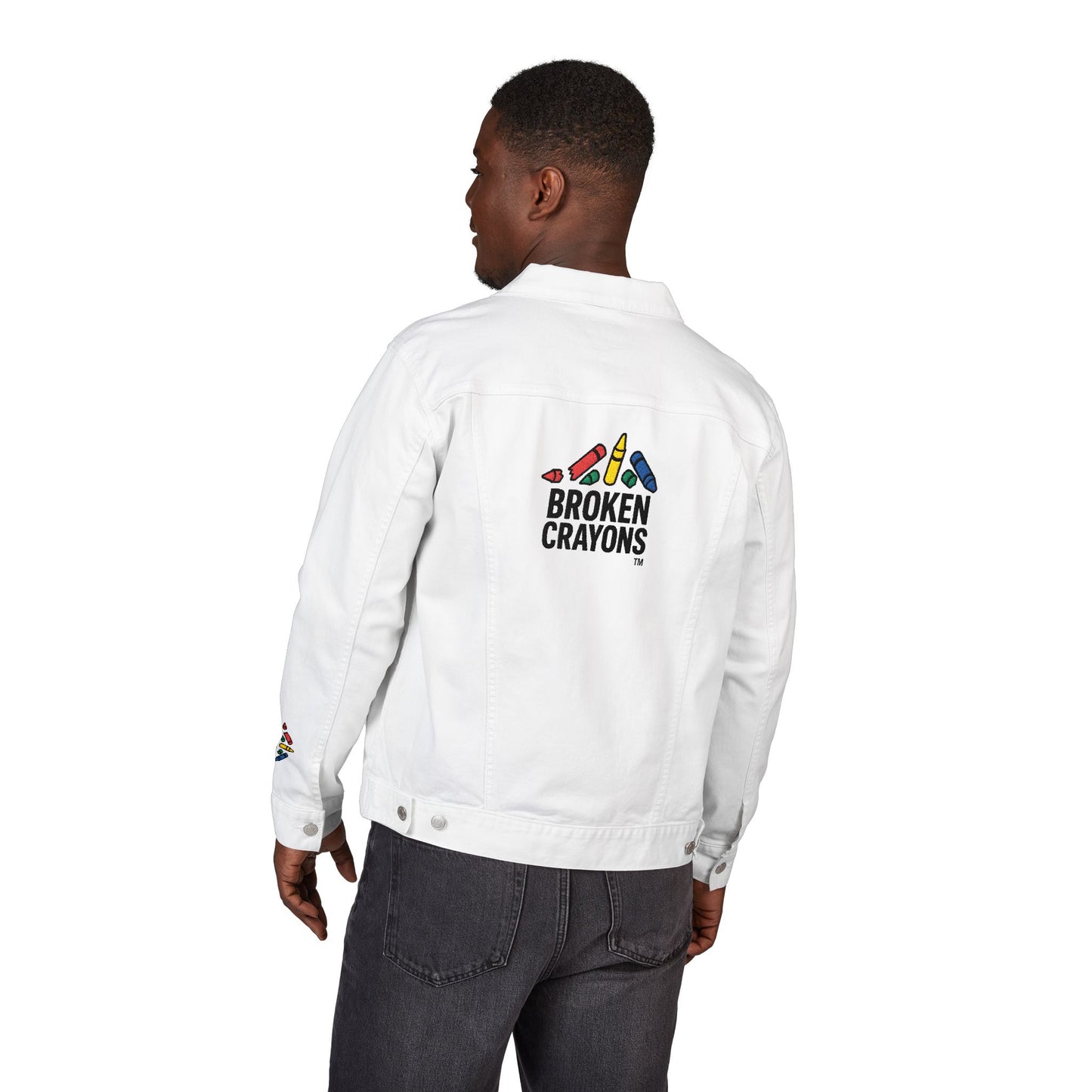 Broken Crayons™ Denim Jacket – Bold Statement Piece for Boys of Color