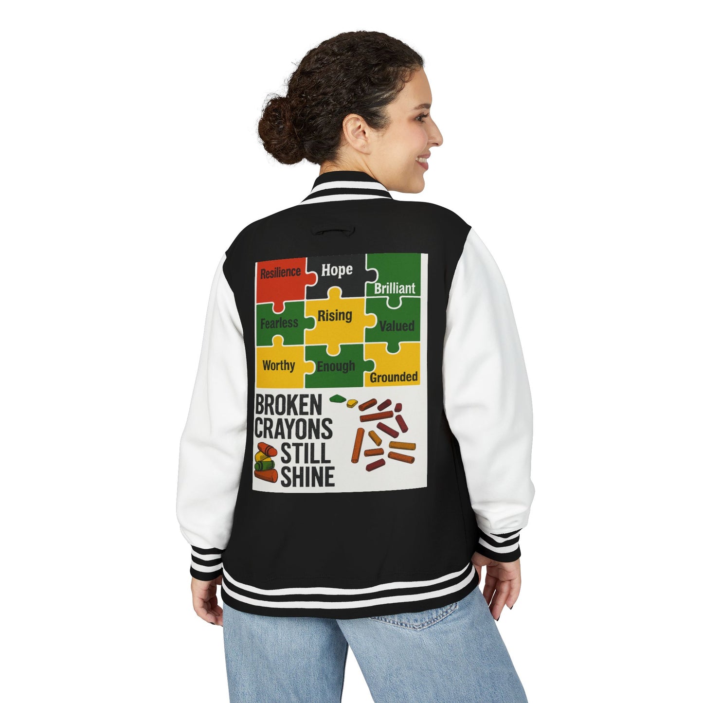 Unisex Inspirational Letterman Jacket, Resilience Hope Style, Motivational Apparel, Gifts for Friends, Casual Wear, College Spirit Wear