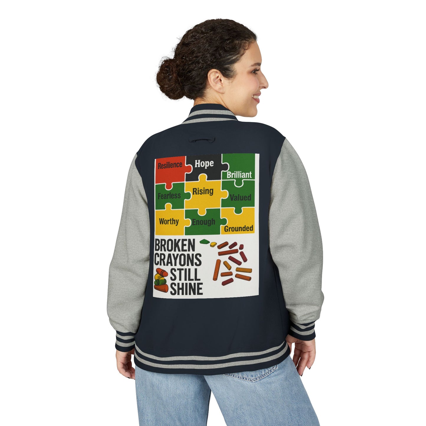 Unisex Inspirational Letterman Jacket, Resilience Hope Style, Motivational Apparel, Gifts for Friends, Casual Wear, College Spirit Wear