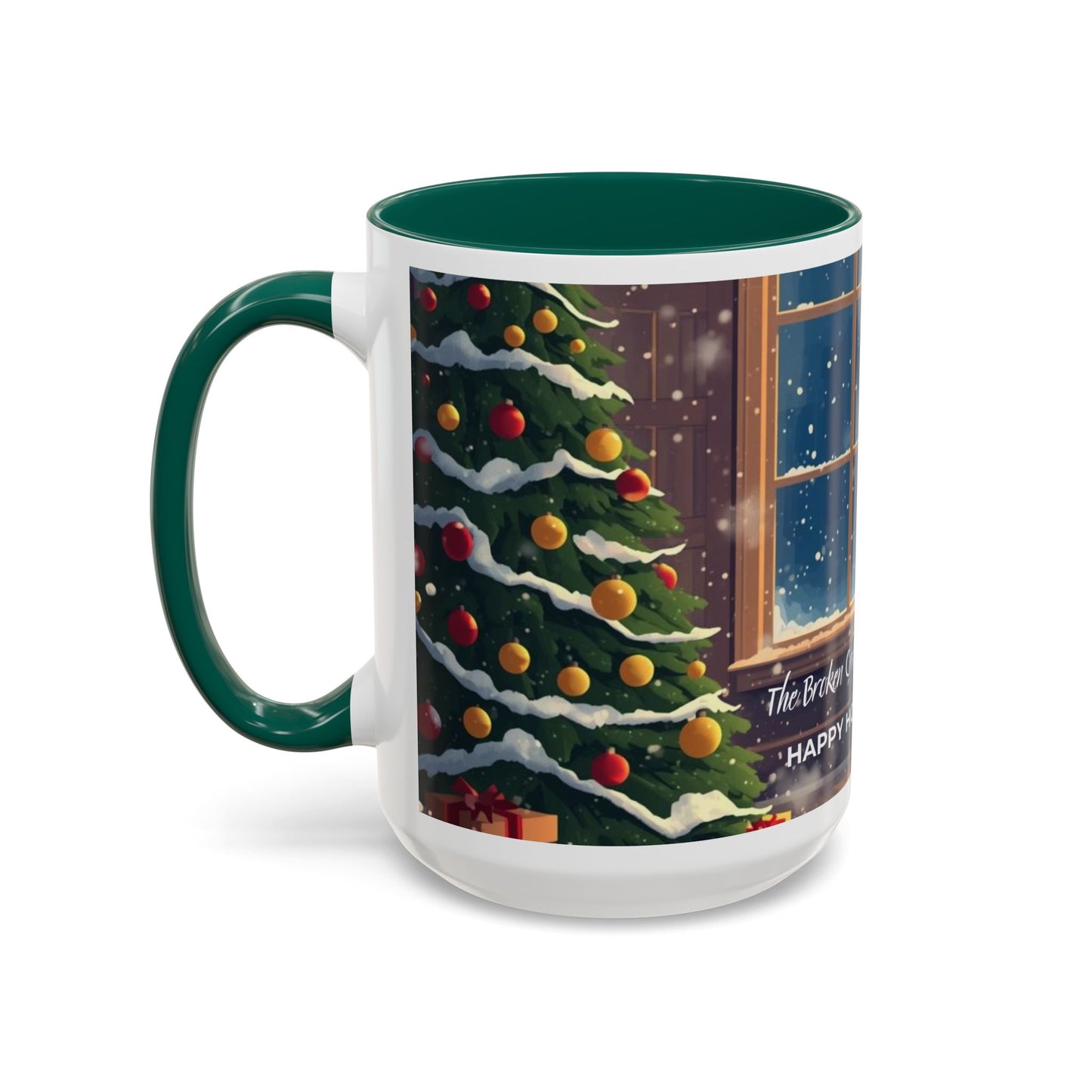 Broken Crayons Collection Holiday Fireplace Coffee Mug — Cozy Winter Scene 11oz/15oz