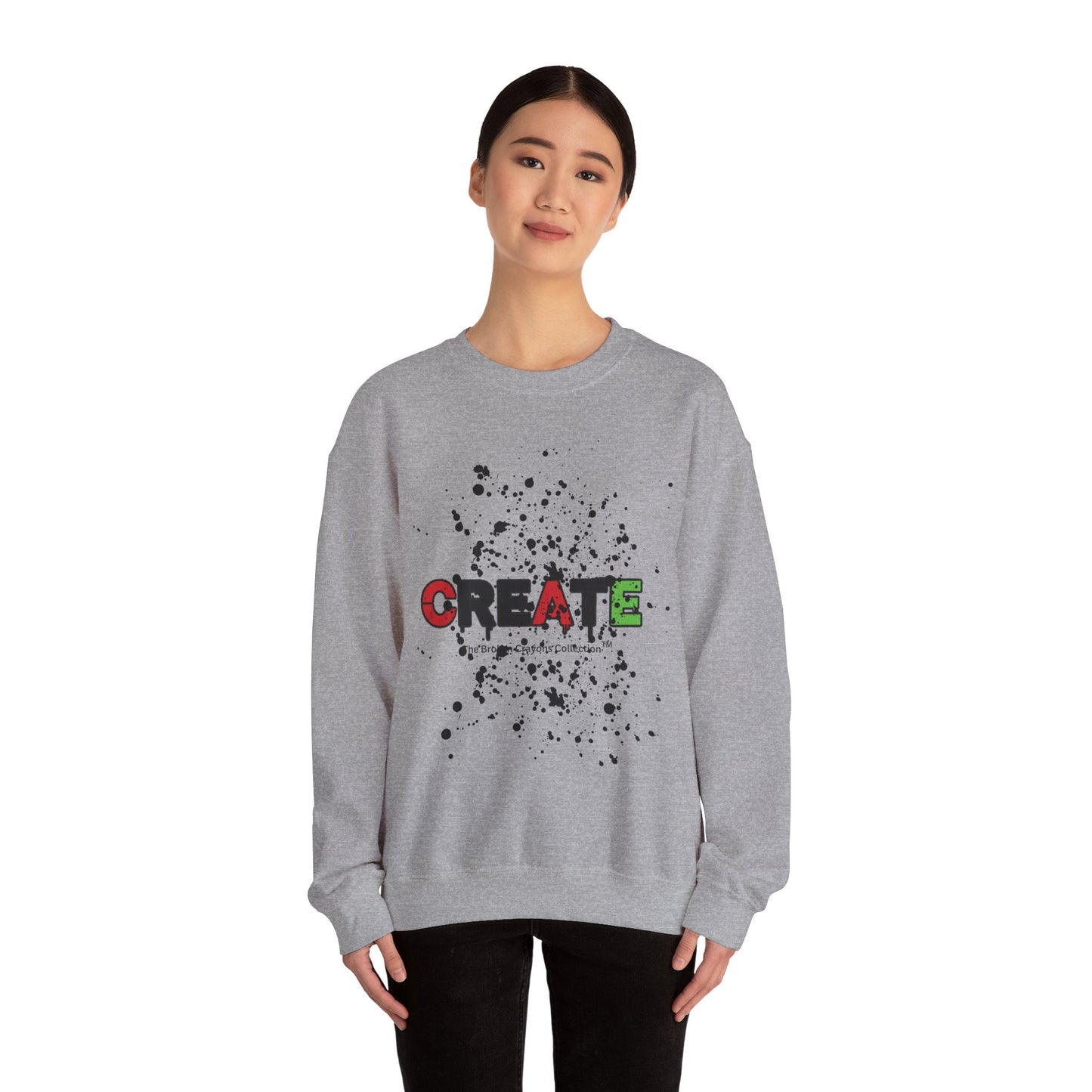 Broken Crayons Collection™ “CREATE” Sweatshirt – Pan-African Front Graphic + Empowering Back Affirmations