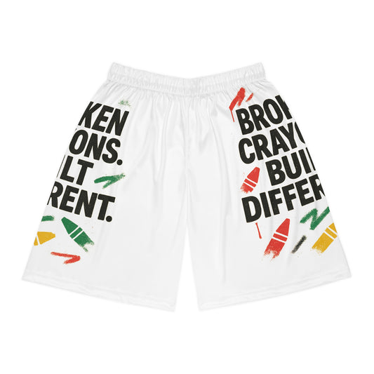 Broken Crayons™ Built Different Basketball Shorts – Empowerment Sportswear