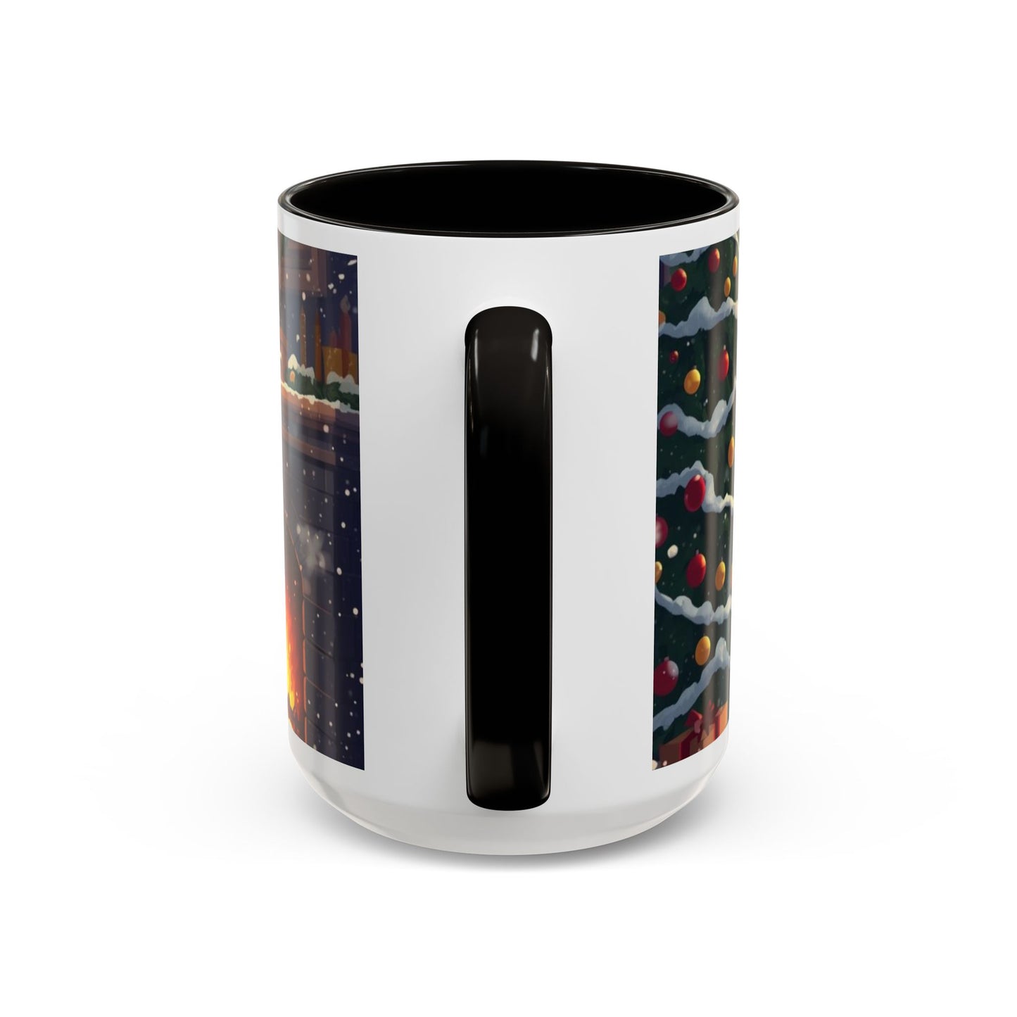 Broken Crayons Collection Holiday Fireplace Coffee Mug — Cozy Winter Scene 11oz/15oz