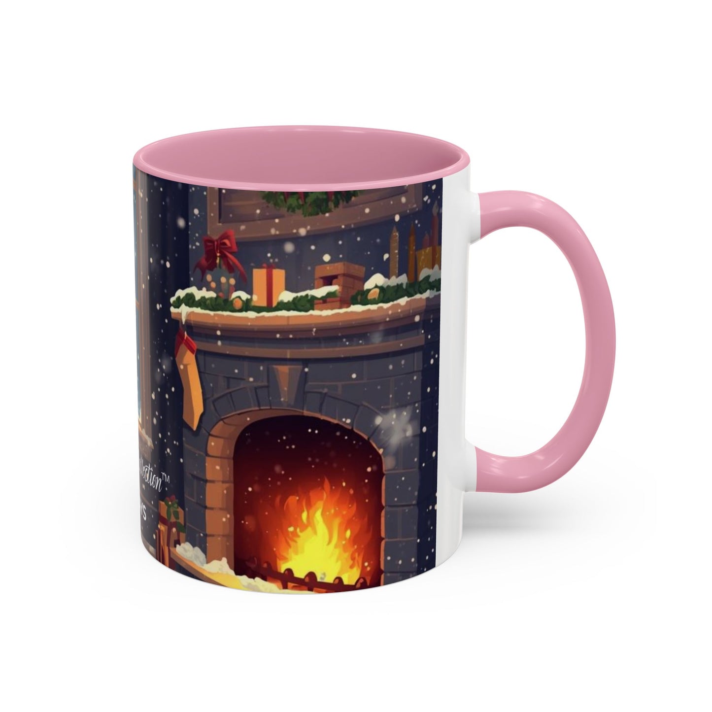 Broken Crayons Collection Holiday Fireplace Coffee Mug — Cozy Winter Scene 11oz/15oz