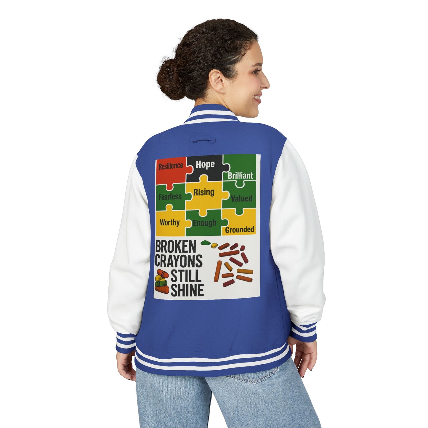 Unisex Inspirational Letterman Jacket, Resilience Hope Style, Motivational Apparel, Gifts for Friends, Casual Wear, College Spirit Wear
