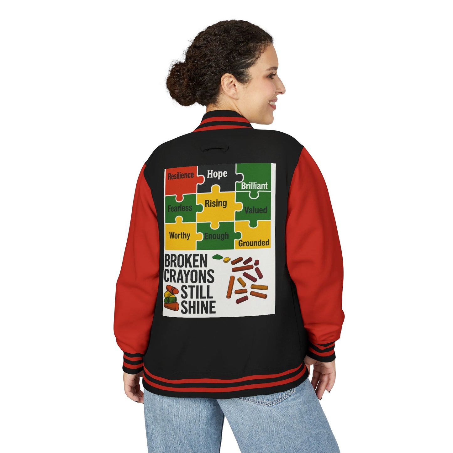 Unisex Inspirational Letterman Jacket, Resilience Hope Style, Motivational Apparel, Gifts for Friends, Casual Wear, College Spirit Wear