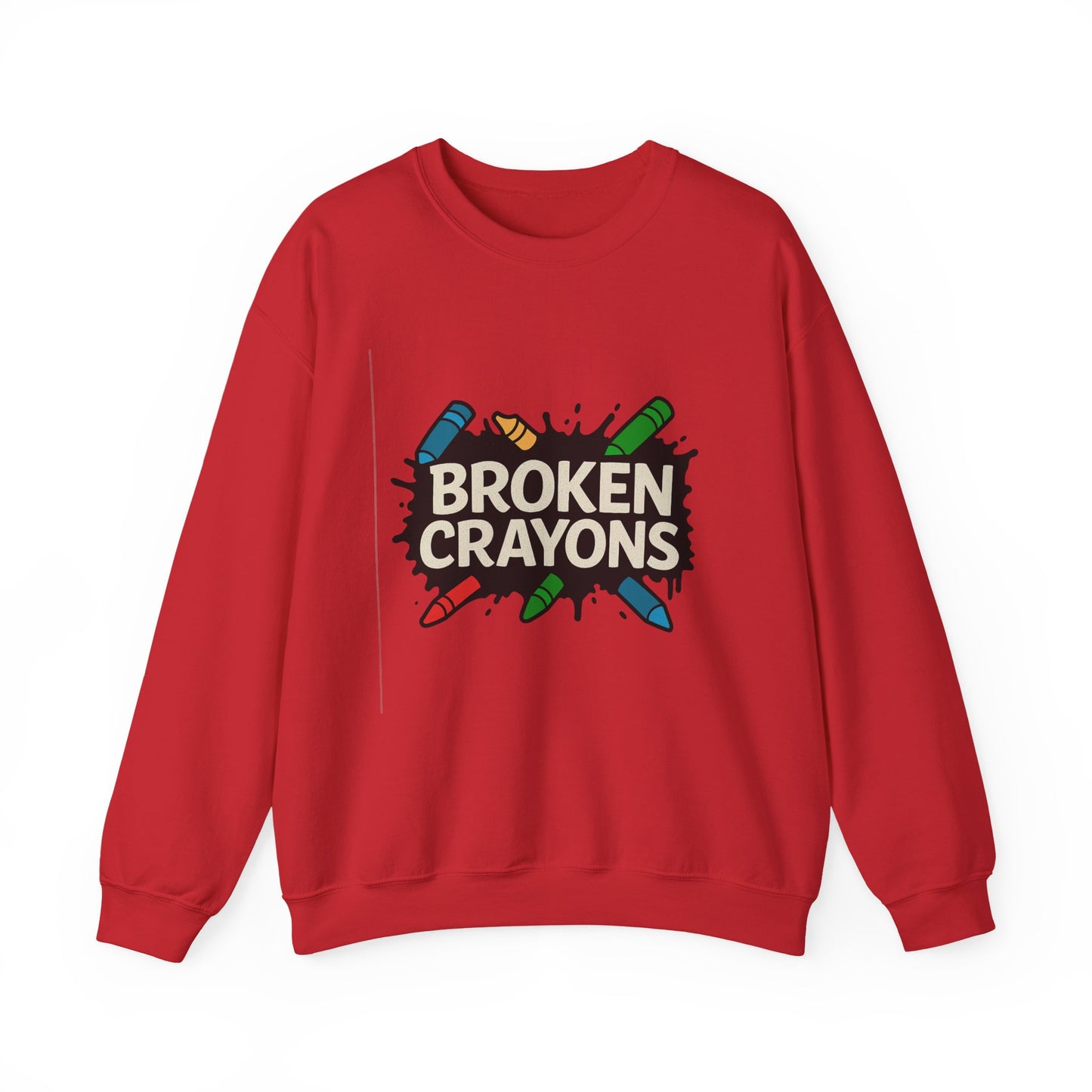 Broken Crayons Crewneck Sweatshirt - Unisex Comfort Wear, Perfect Gift for Artists, Fun Casual Style, Cozy Homewear, Unique Birthday Present