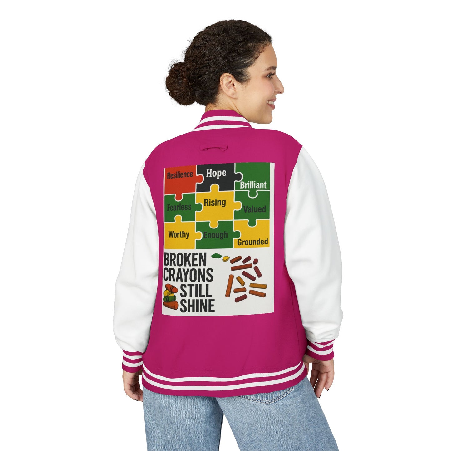 Unisex Inspirational Letterman Jacket, Resilience Hope Style, Motivational Apparel, Gifts for Friends, Casual Wear, College Spirit Wear