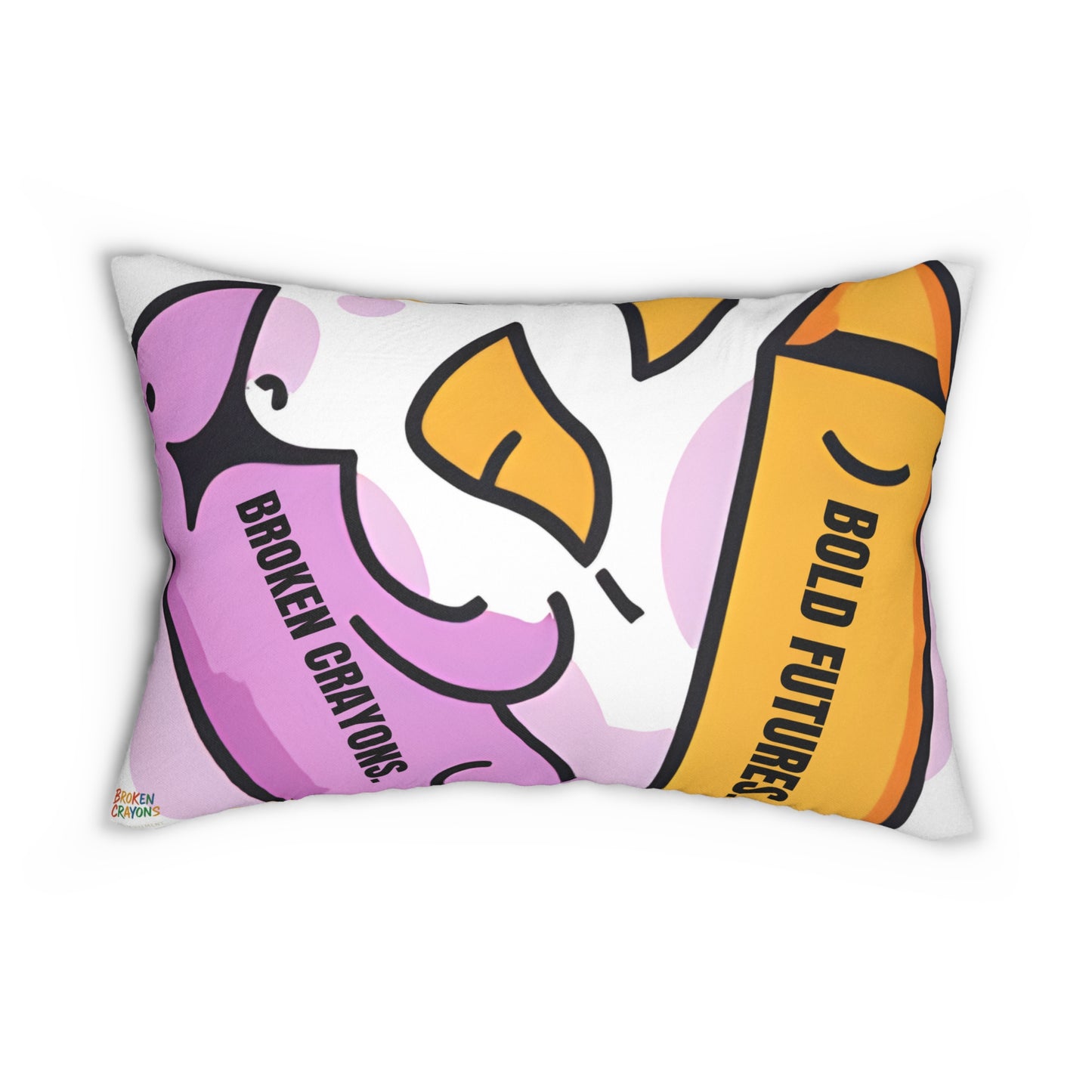 Broken Crayons Collection Bold Futures Decorative Lumbar Pillow | Inspirational Home Decor, Affirmation Cushion, Gift for Dreamers, Cozy Living Room Accent