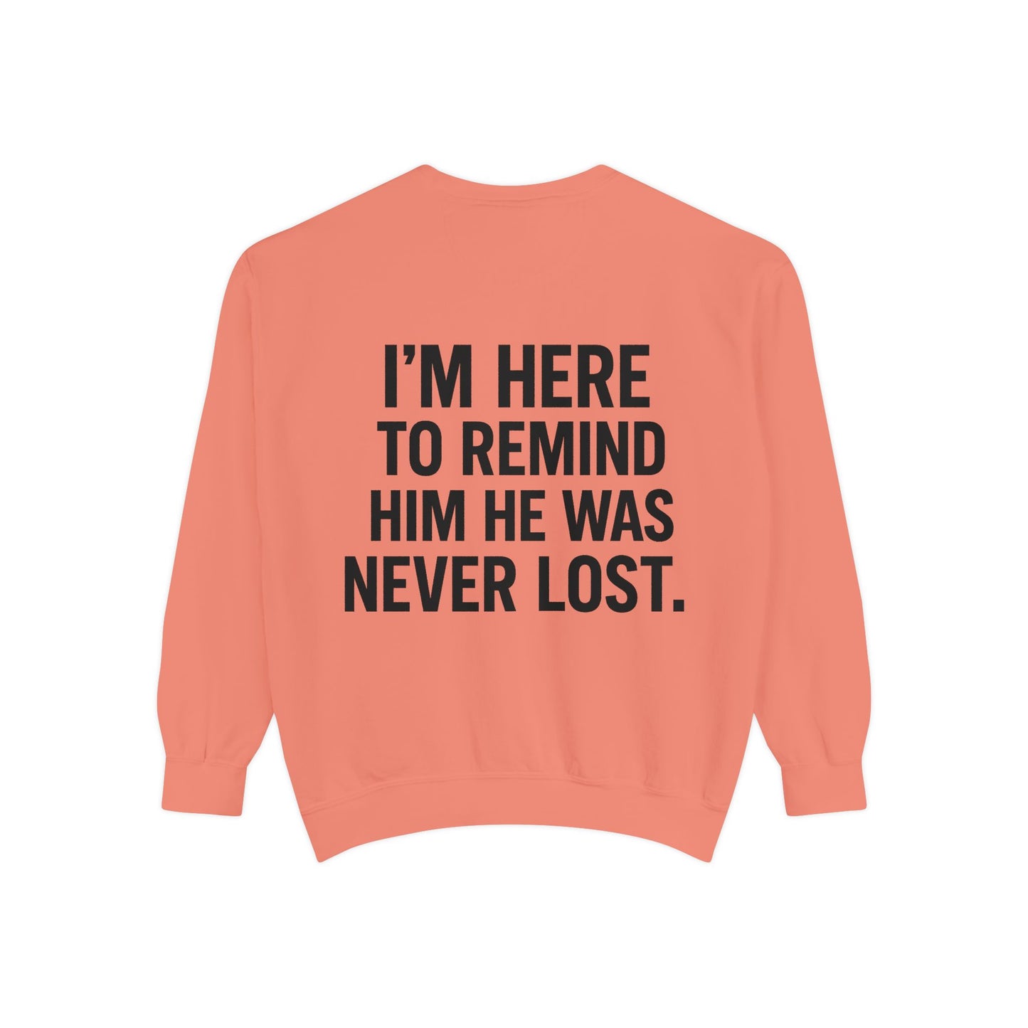 I’m Not Here to Save Him Coral Sweatshirt – Empowerment Apparel for Mentors & Movement Builders